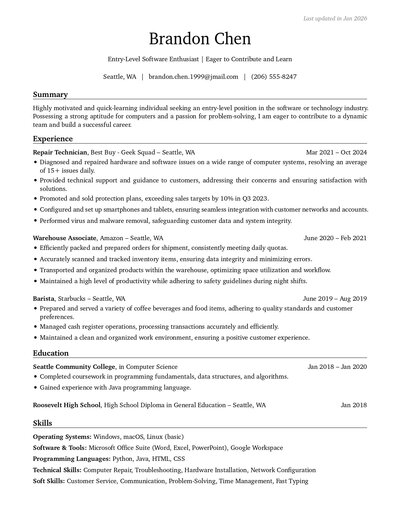 Professional CV after MobileCV.ai