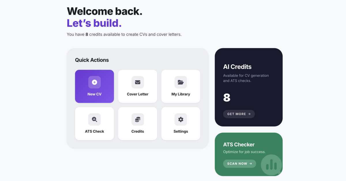 MobileCV.ai cover letter templates preview