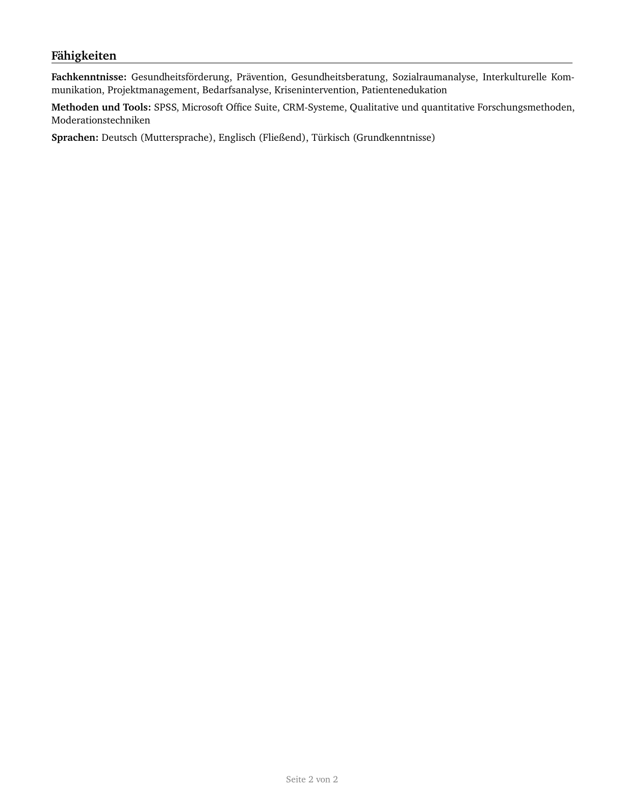 Community Health Workers CV in German — page 2