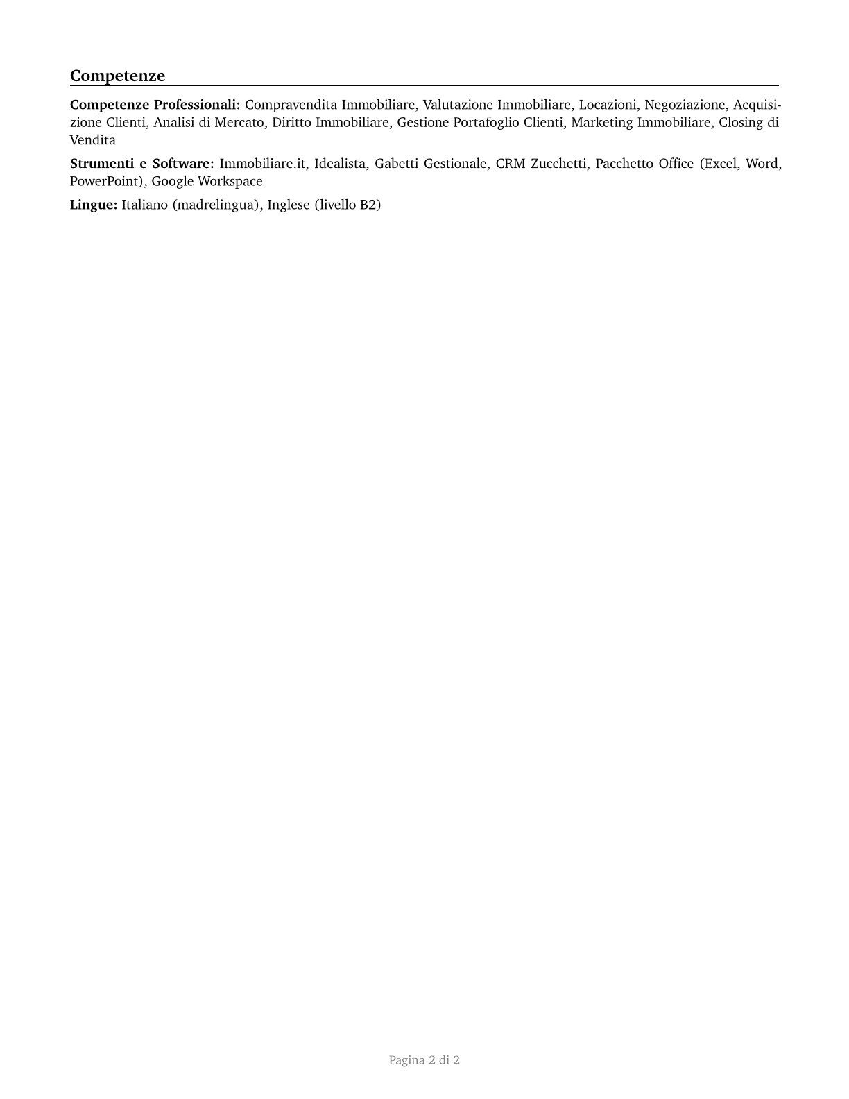Real Estate Sales Agents CV in Italian — page 2