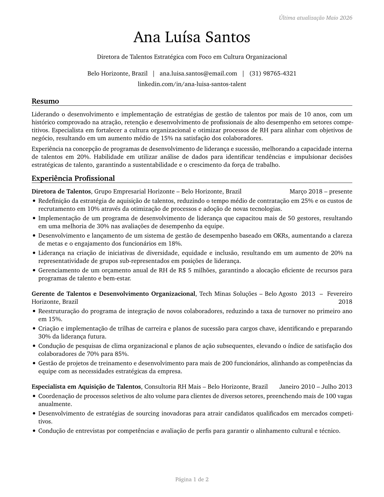 Talent Directors CV in Portuguese — page 1