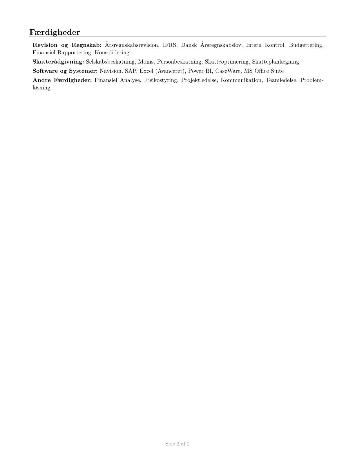 Accountants and Auditors CV in Danish — page 2