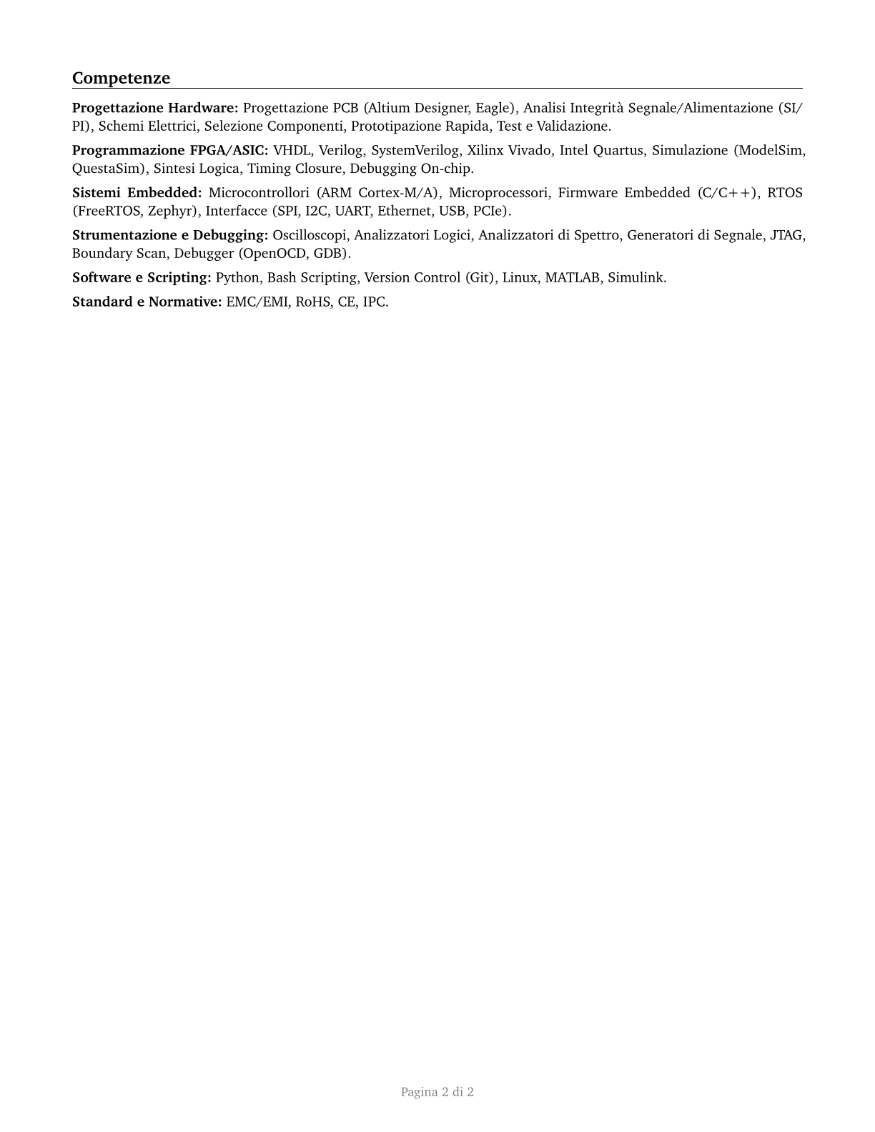 Computer Hardware Engineers CV in Italian — page 2