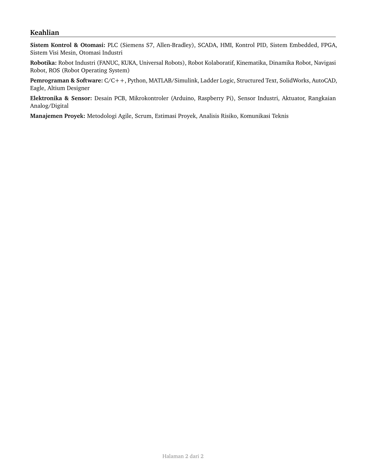 Mechatronics Engineers CV in Indonesian — page 2
