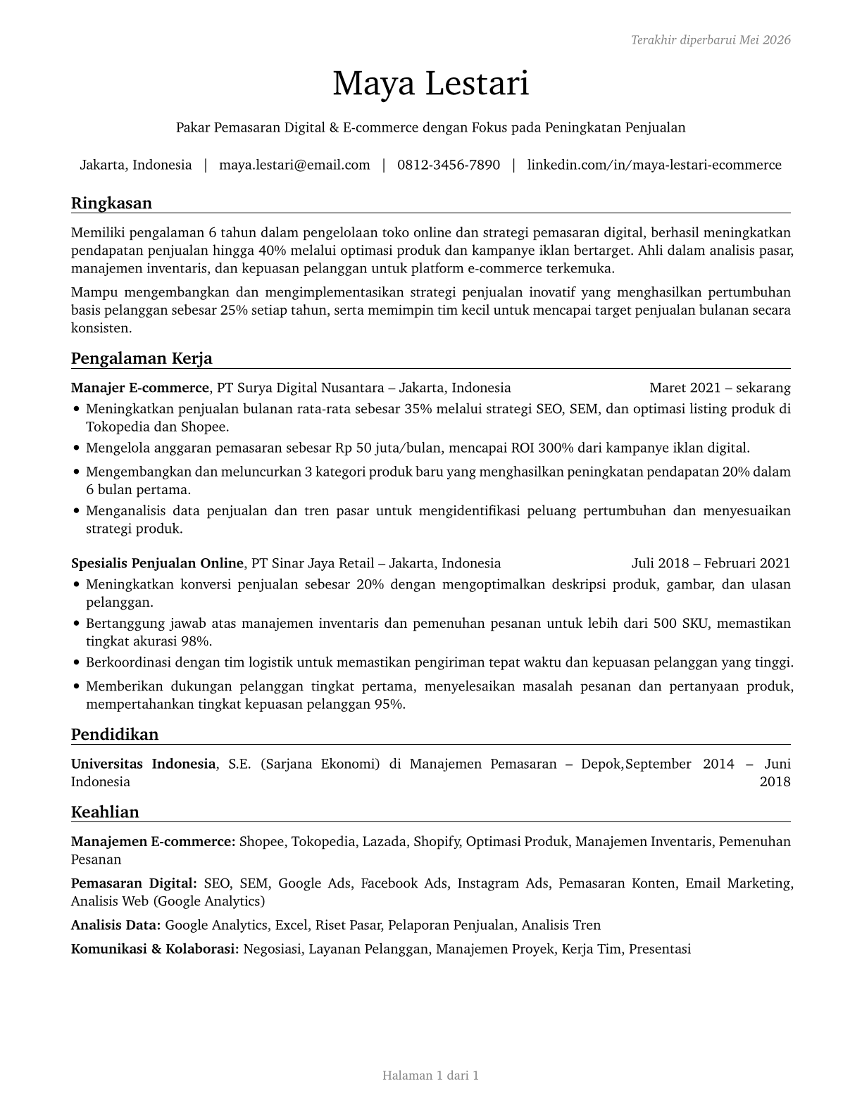 Online Merchants CV in Indonesian — page 1