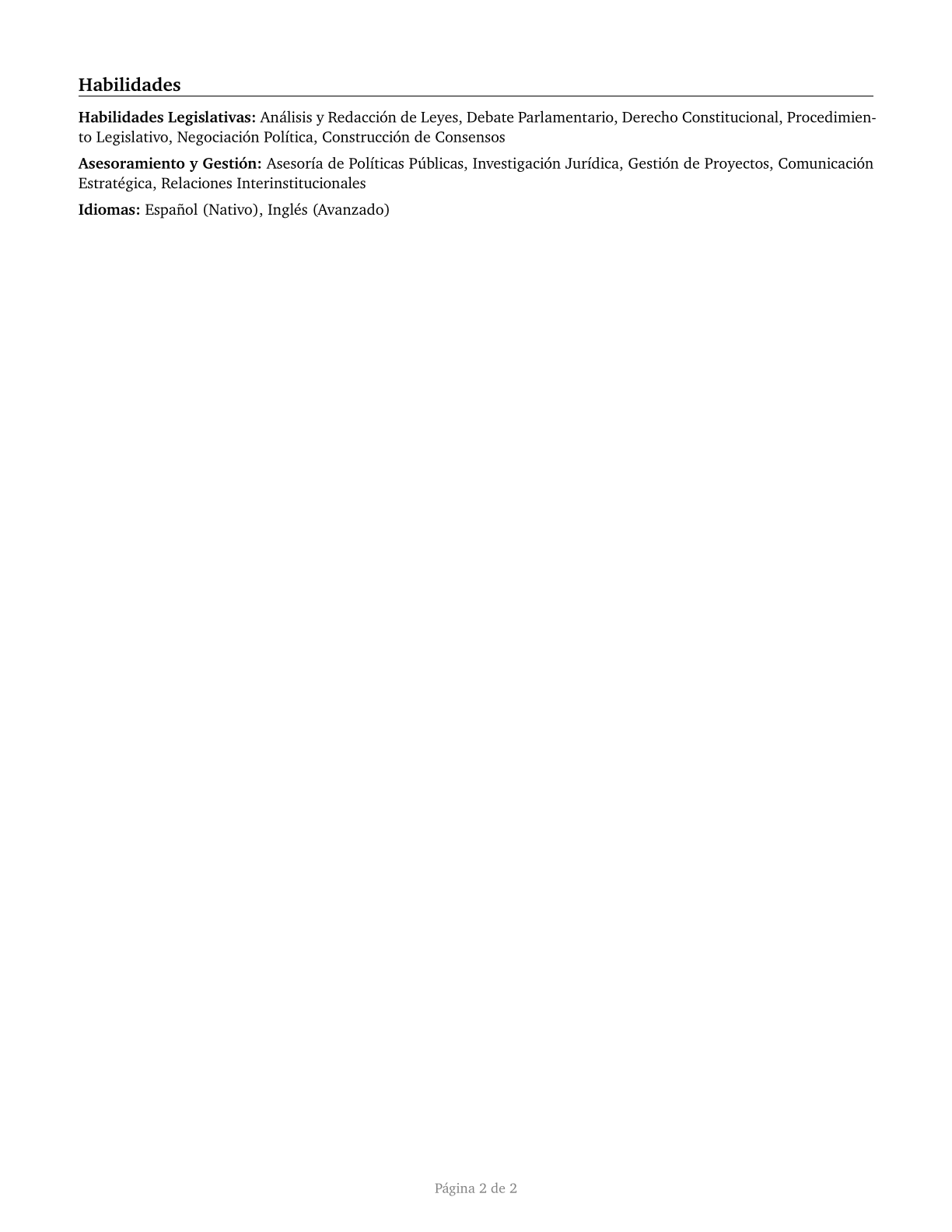 Legislators CV in Spanish — page 2