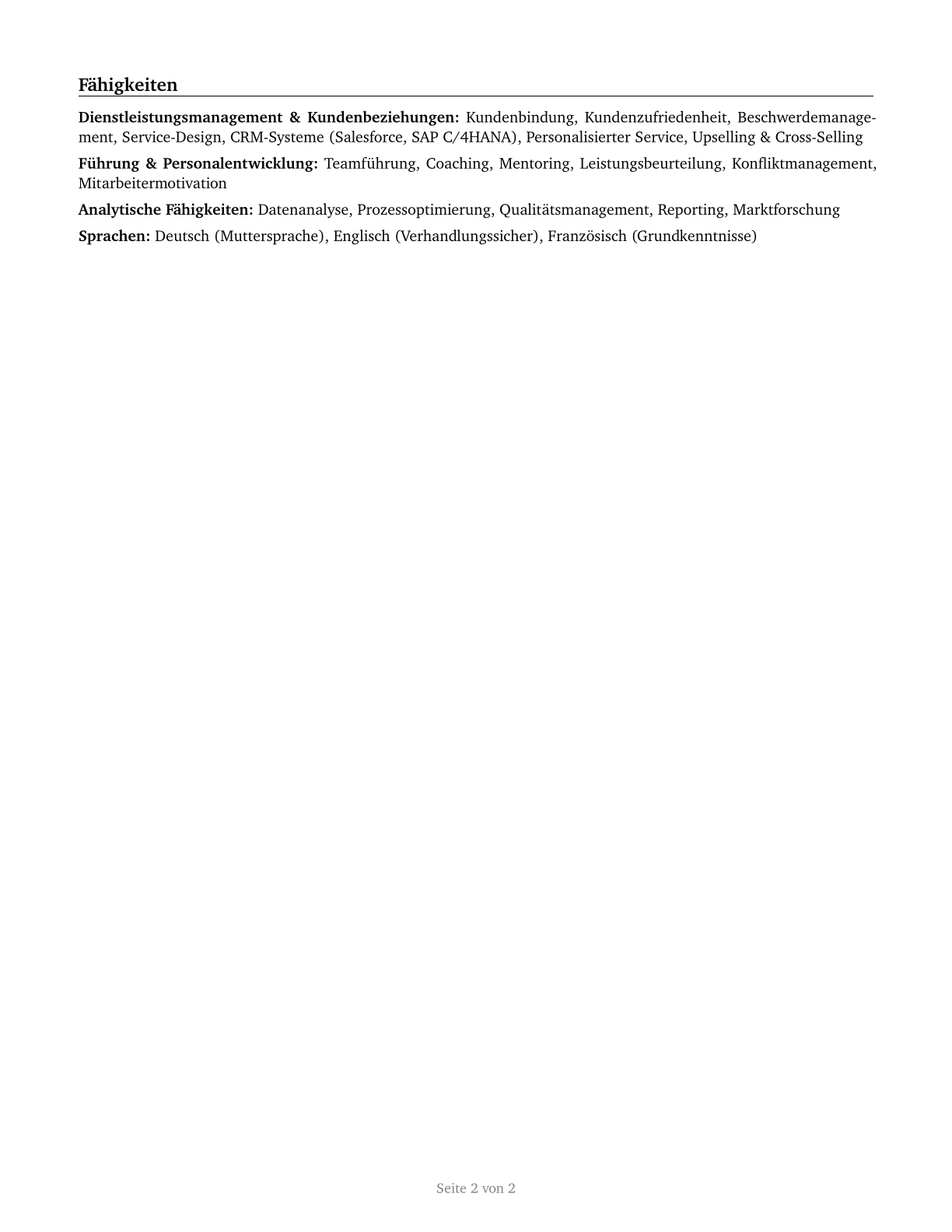 Personal Service Managers, All Other CV in German — page 2