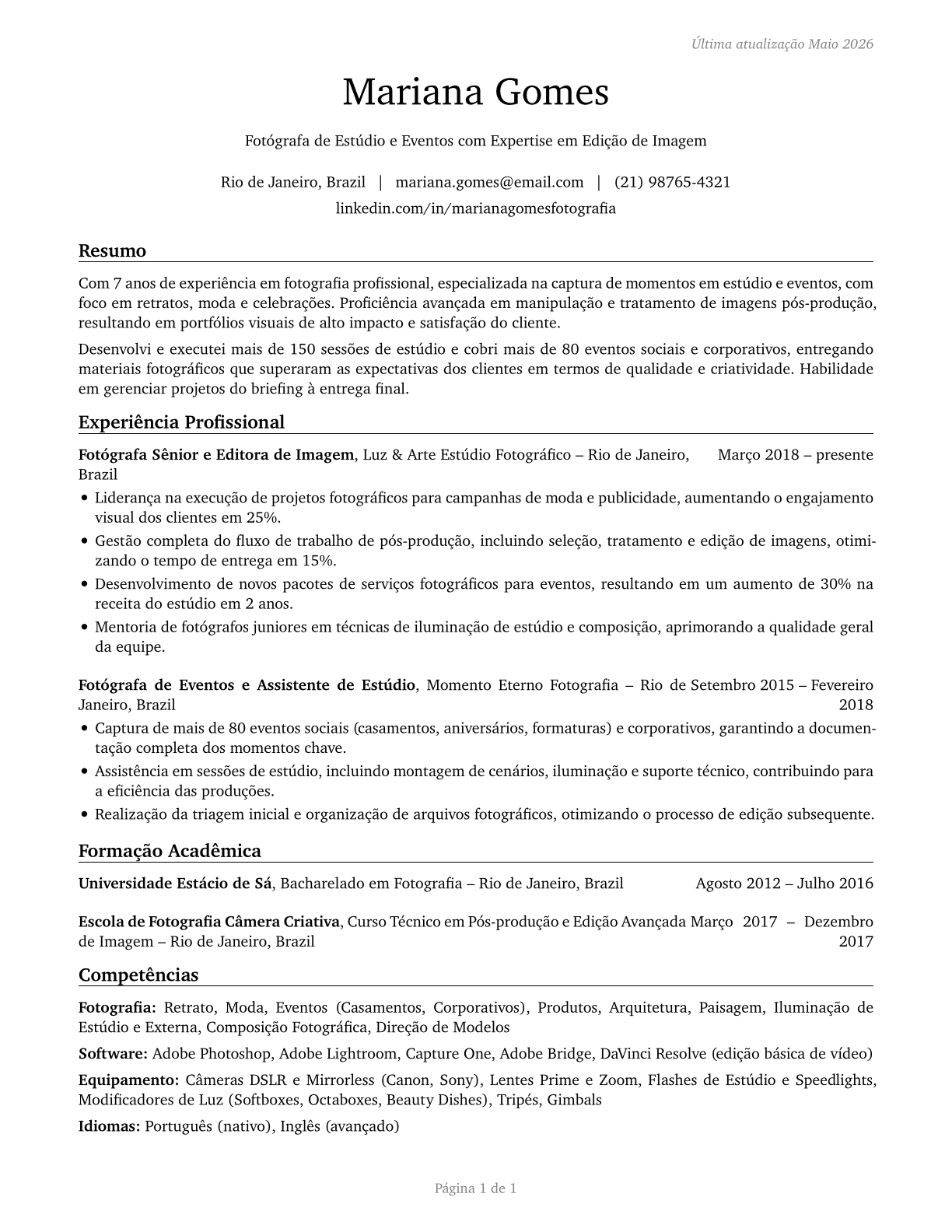 Photographers CV in Portuguese — page 1