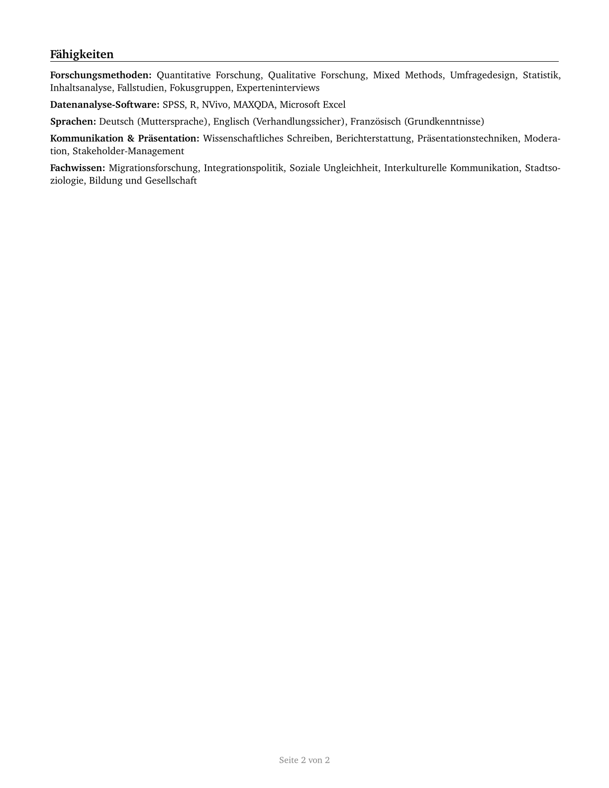 Social Scientists and Related Workers, All Other CV in German — page 2
