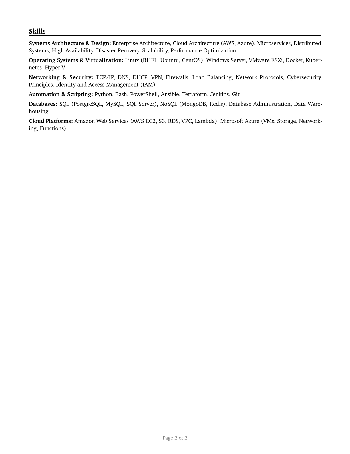 Computer Systems Engineers/Architects CV in English — page 2