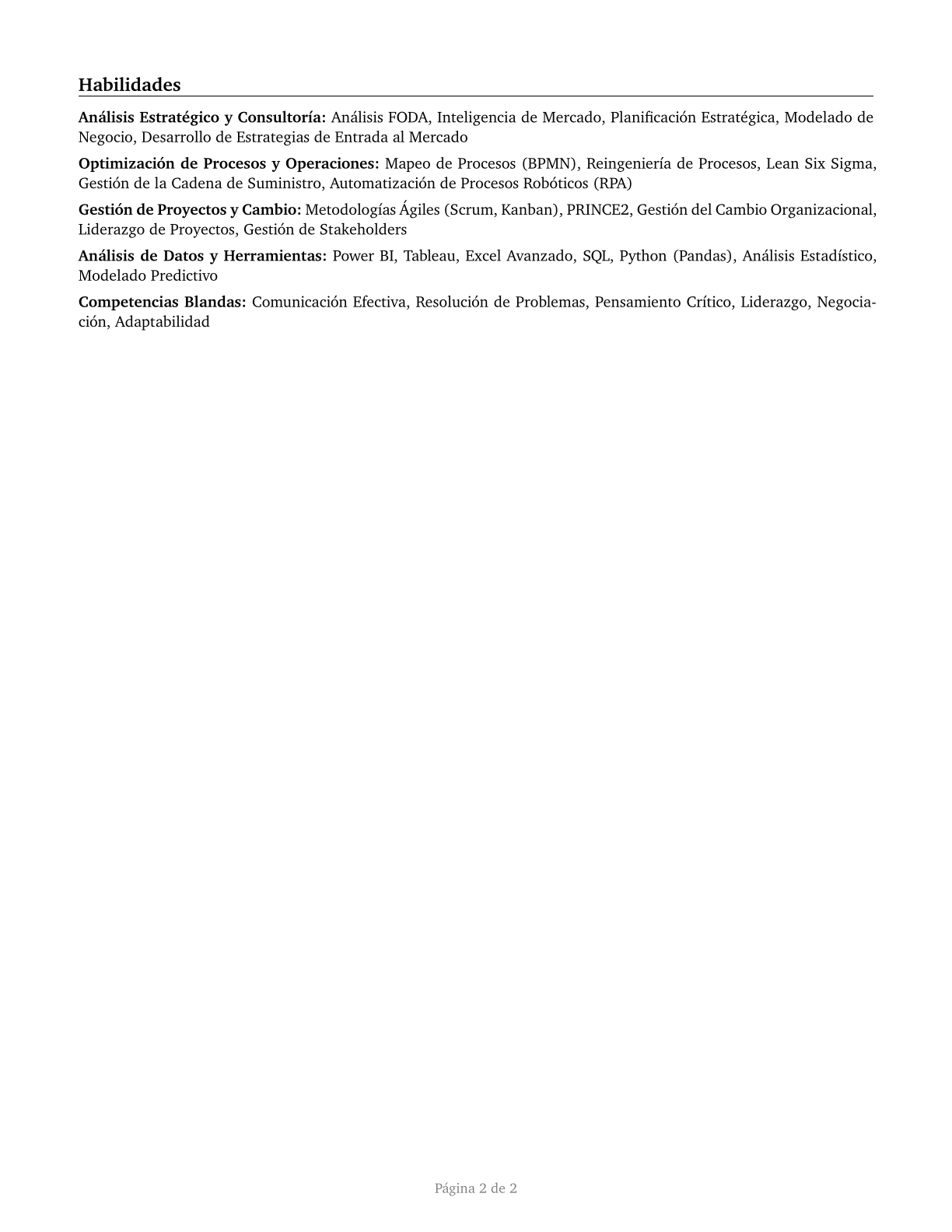 Management Analysts CV in Spanish — page 2