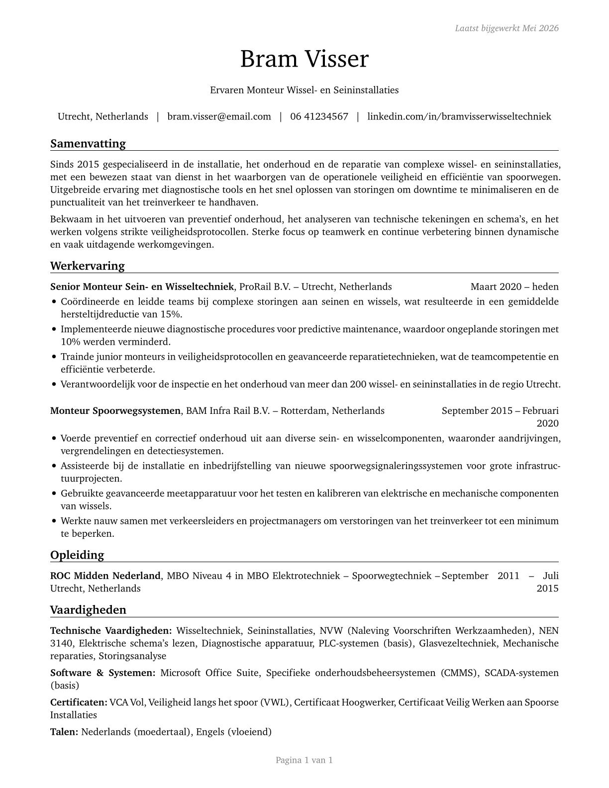 Signal and Track Switch Repairers CV in Dutch — page 1