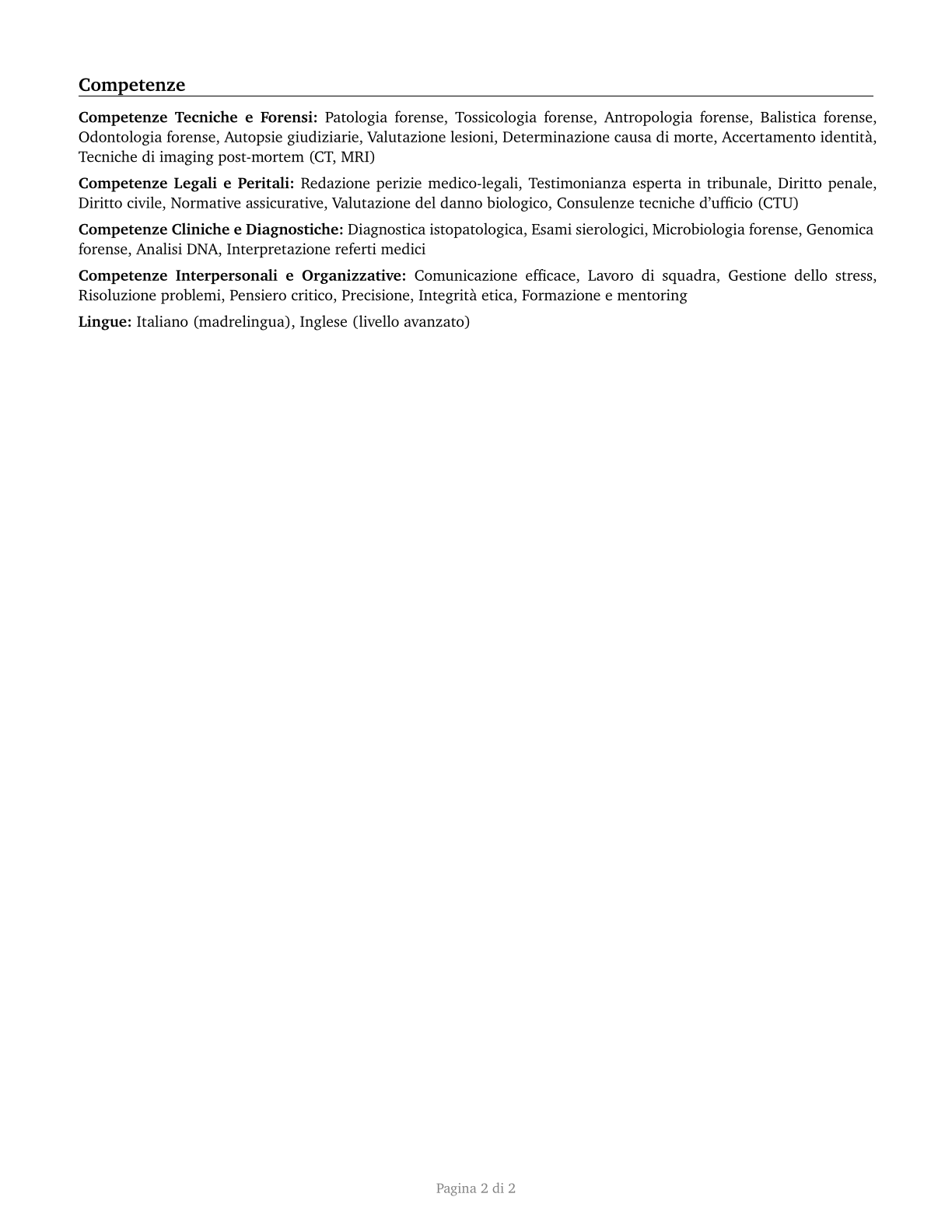 Coroners CV in Italian — page 2