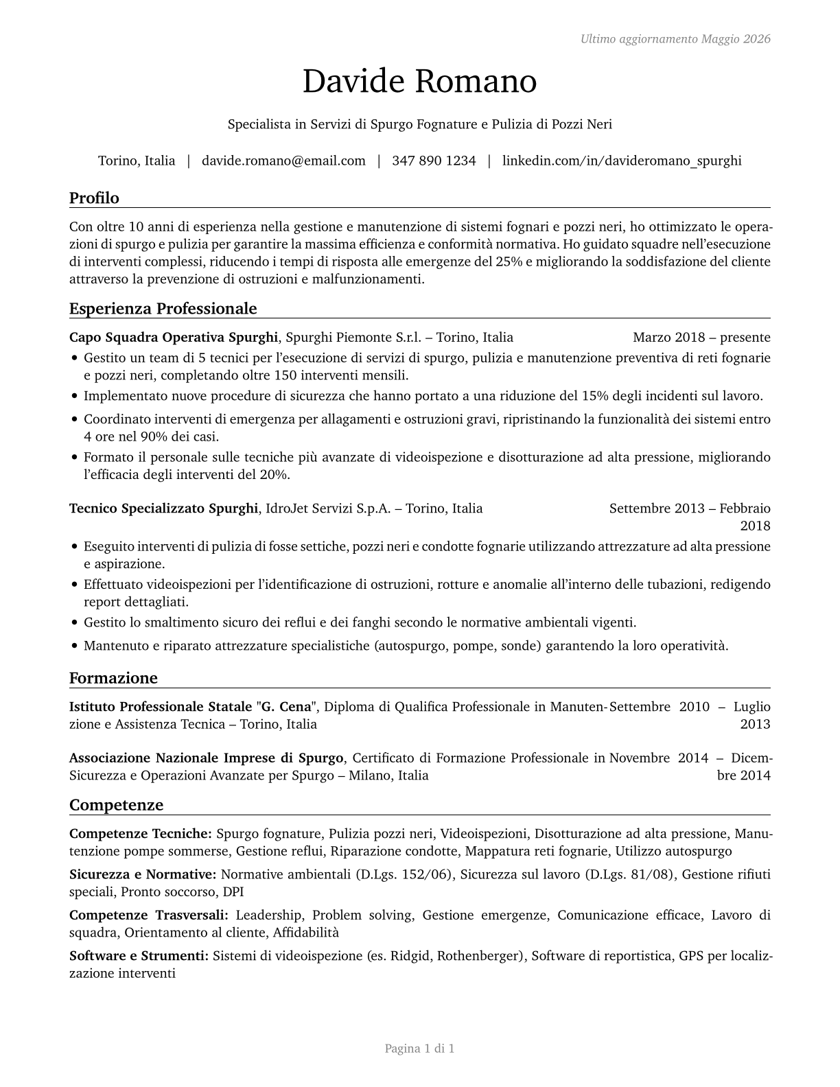 Septic Tank Servicers and Sewer Pipe Cleaners CV in Italian — page 1