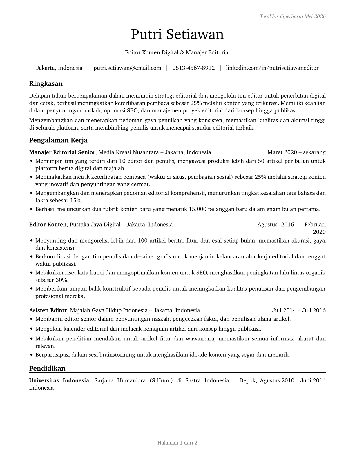 Editors CV in Indonesian — page 1