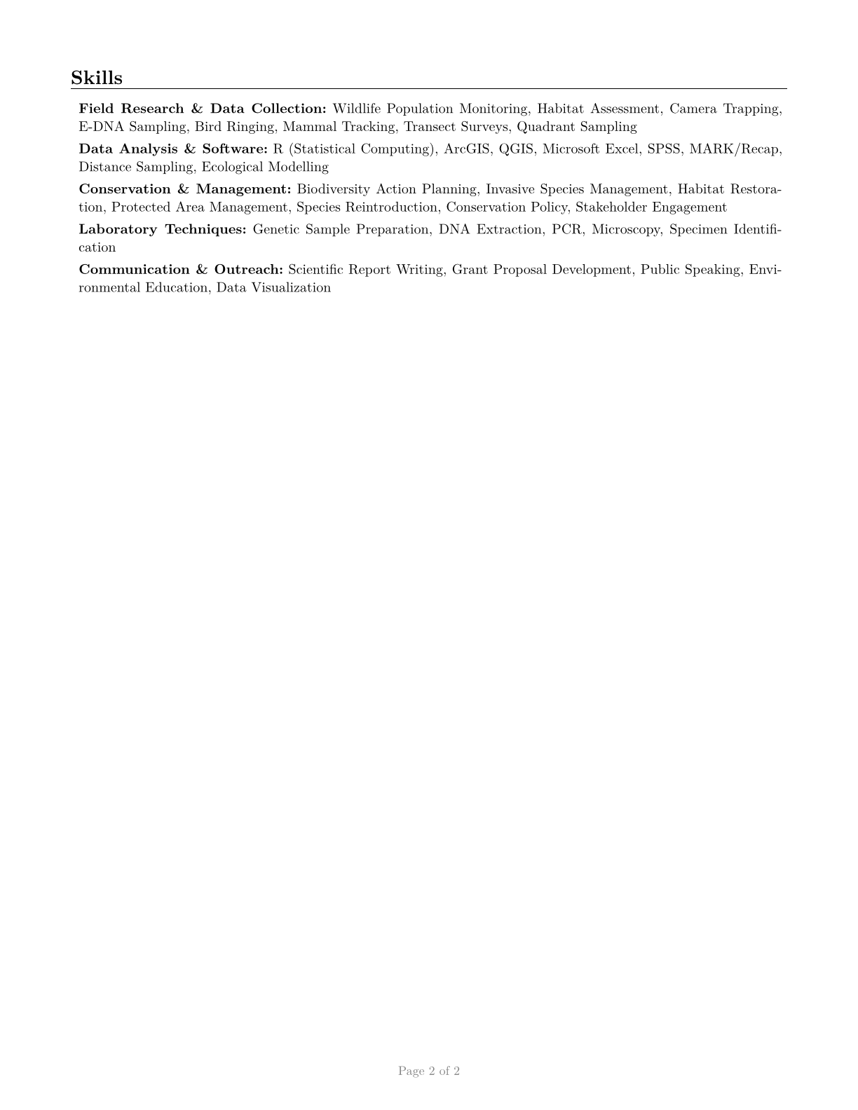 Zoologists and Wildlife Biologists CV in English — page 2