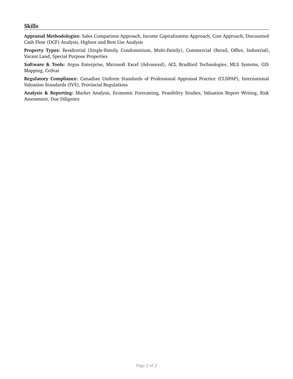 Appraisers and Assessors of Real Estate CV in English — page 2