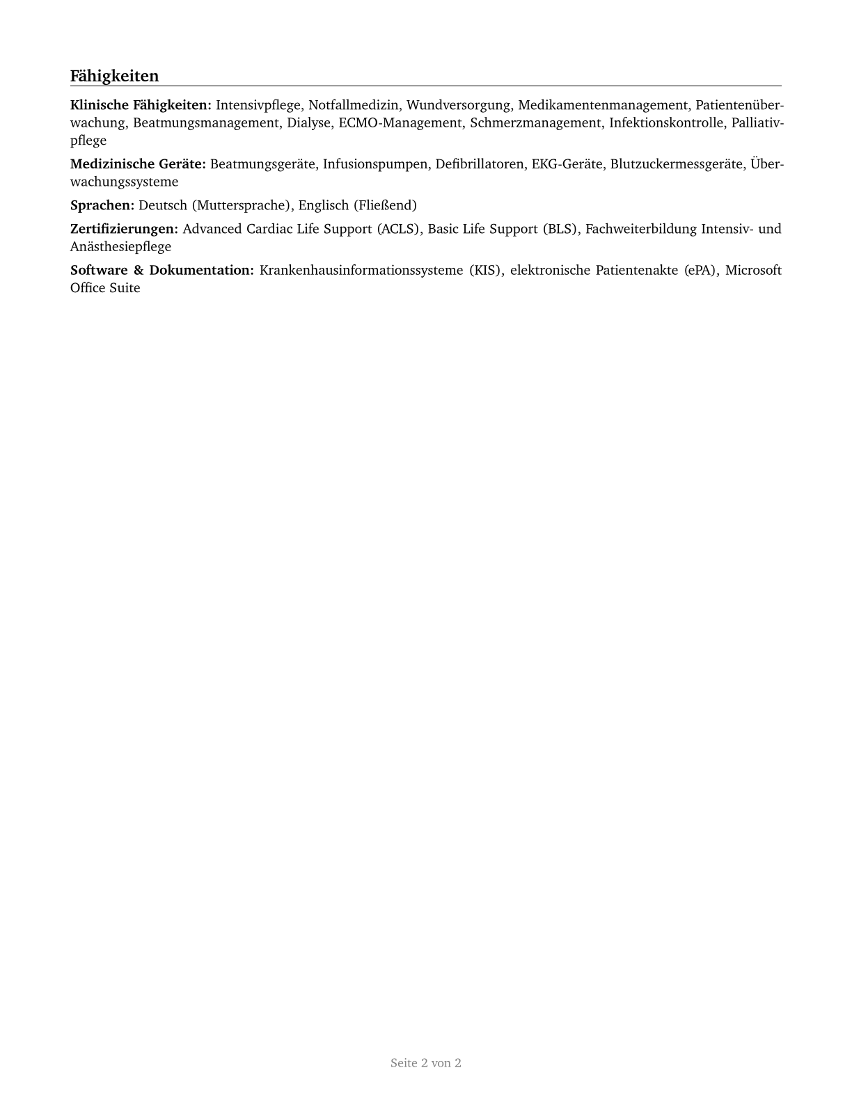 Registered Nurses CV in German — page 2