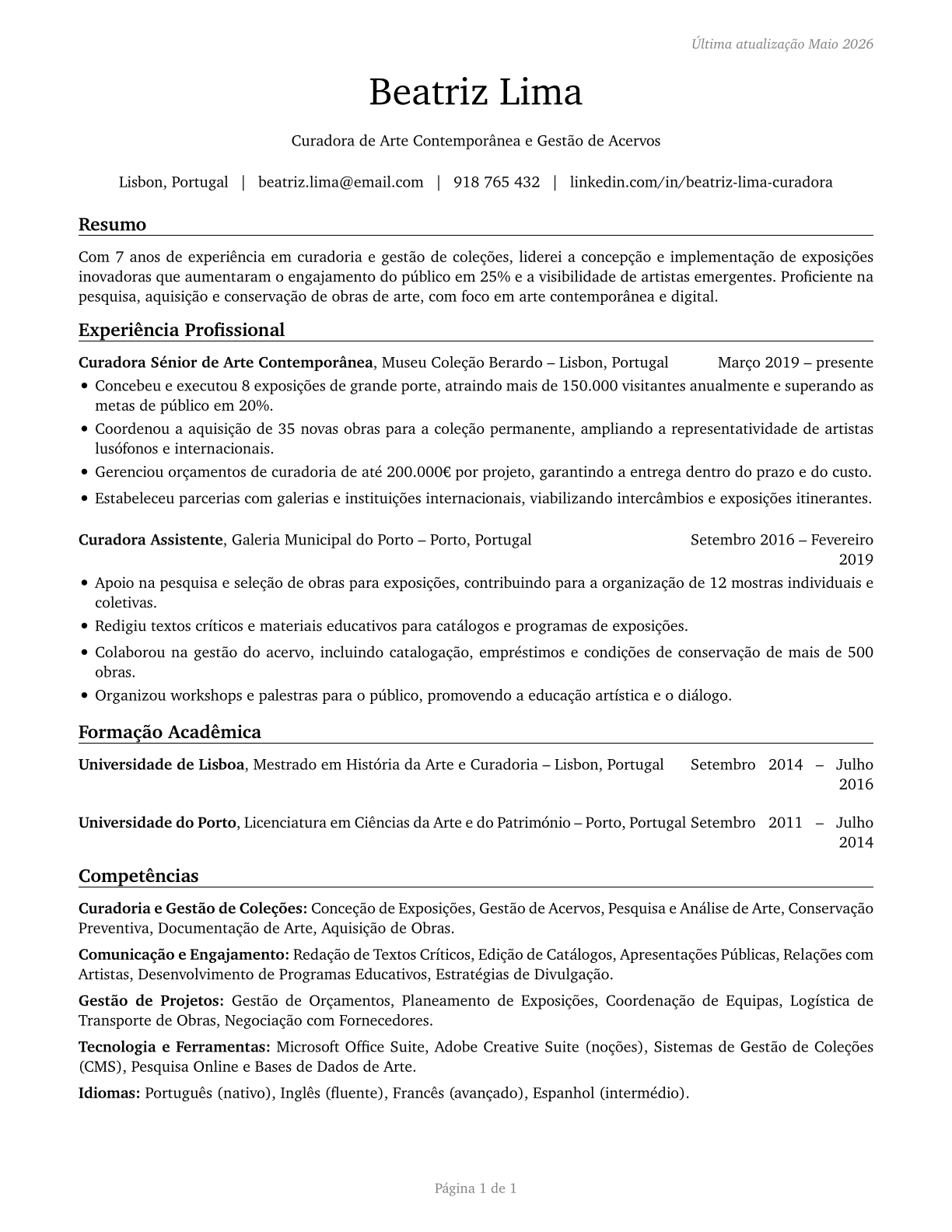 Curators CV in Portuguese — page 1