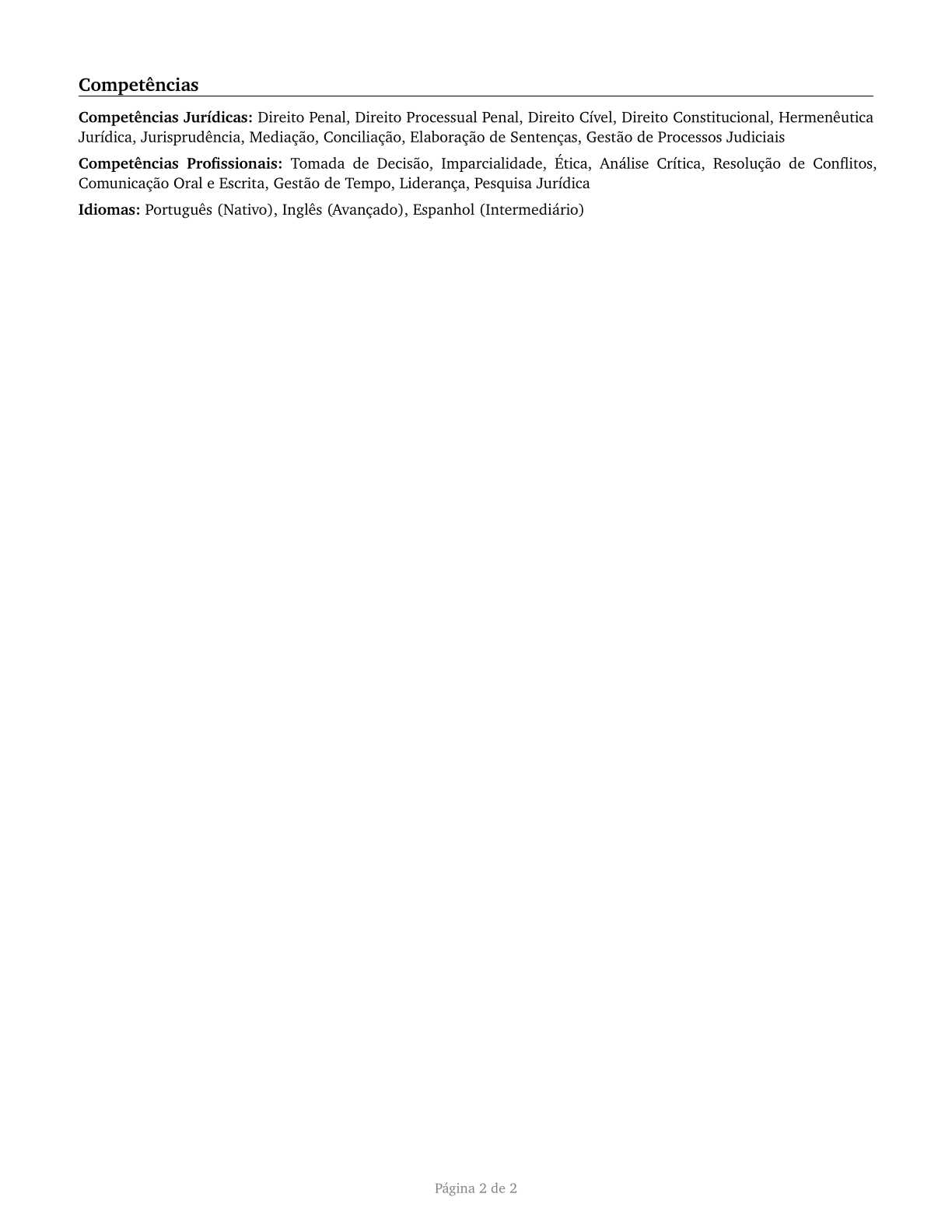 Judges, Magistrate Judges, and Magistrates CV in Portuguese — page 2