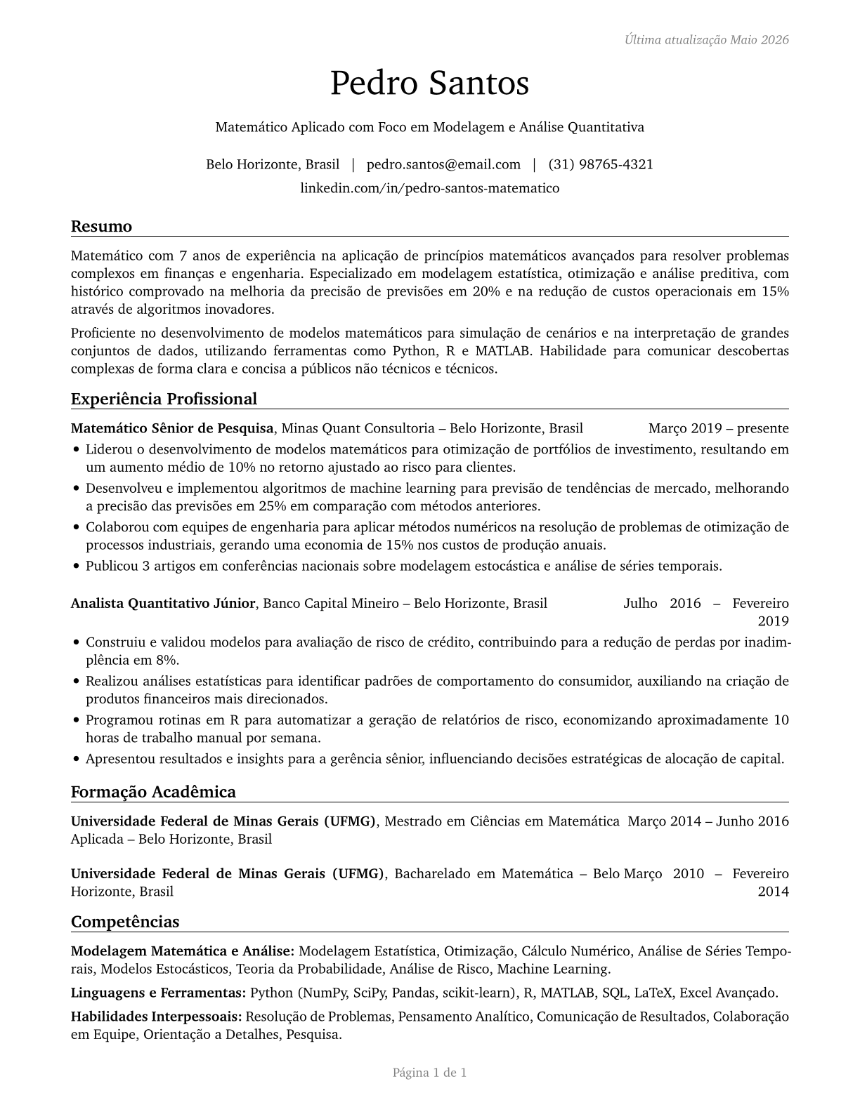 Mathematicians CV in Portuguese — page 1