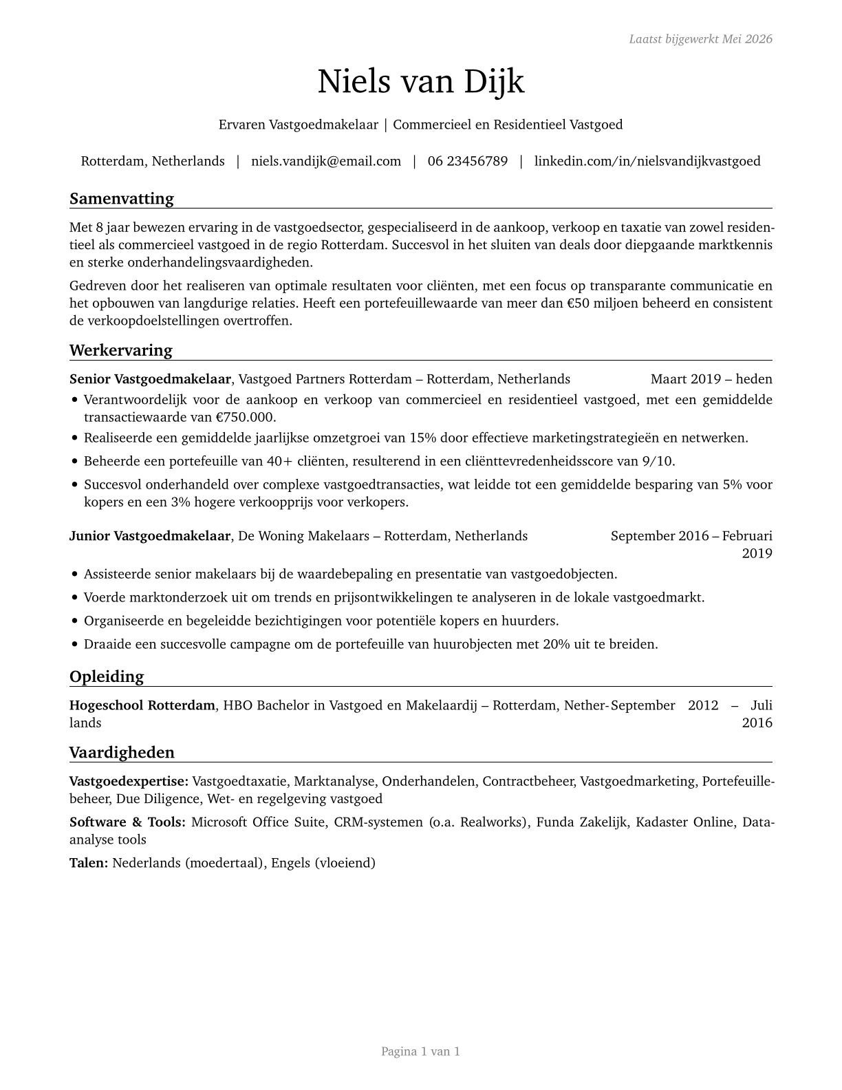 Real Estate Brokers CV in Dutch — page 1