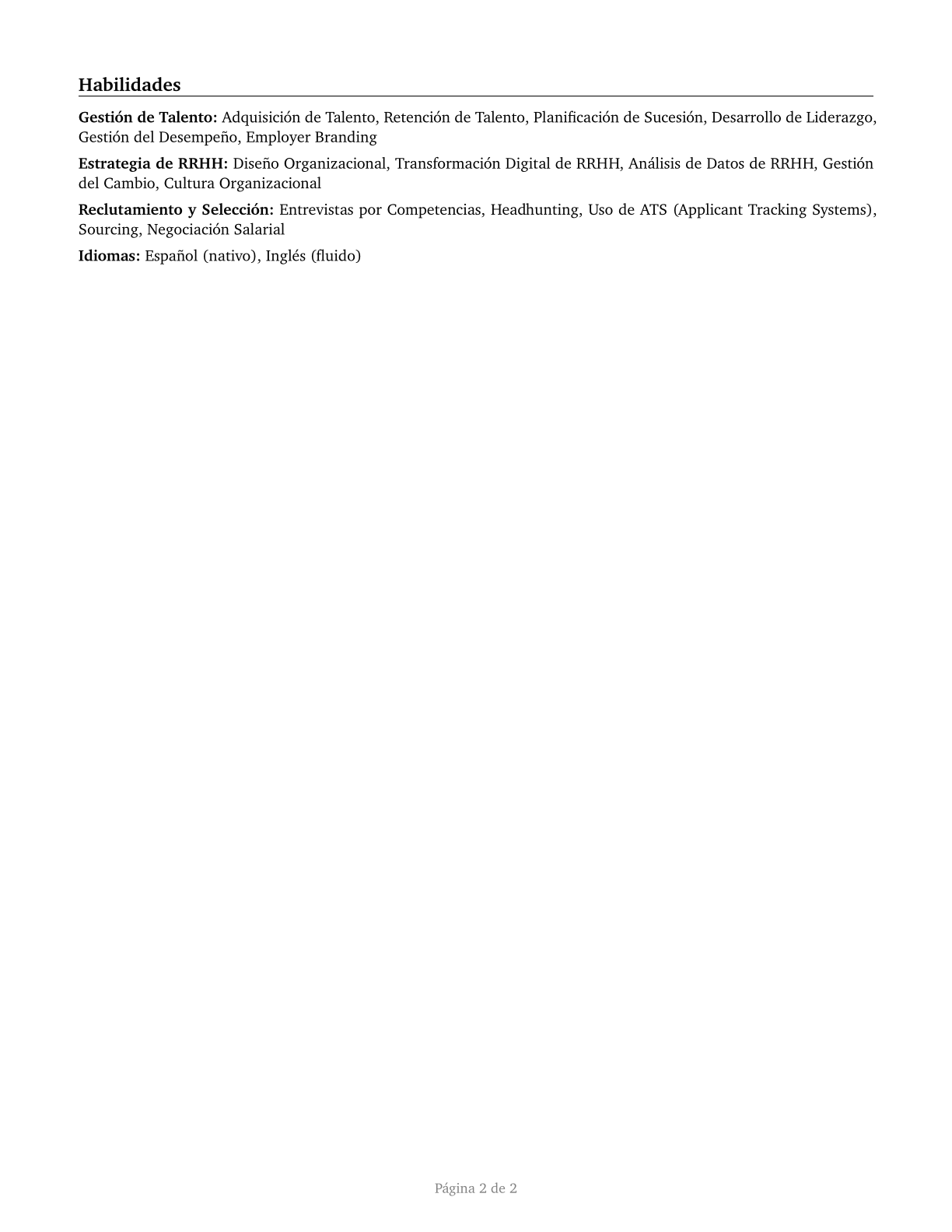 Talent Directors CV in Spanish — page 2