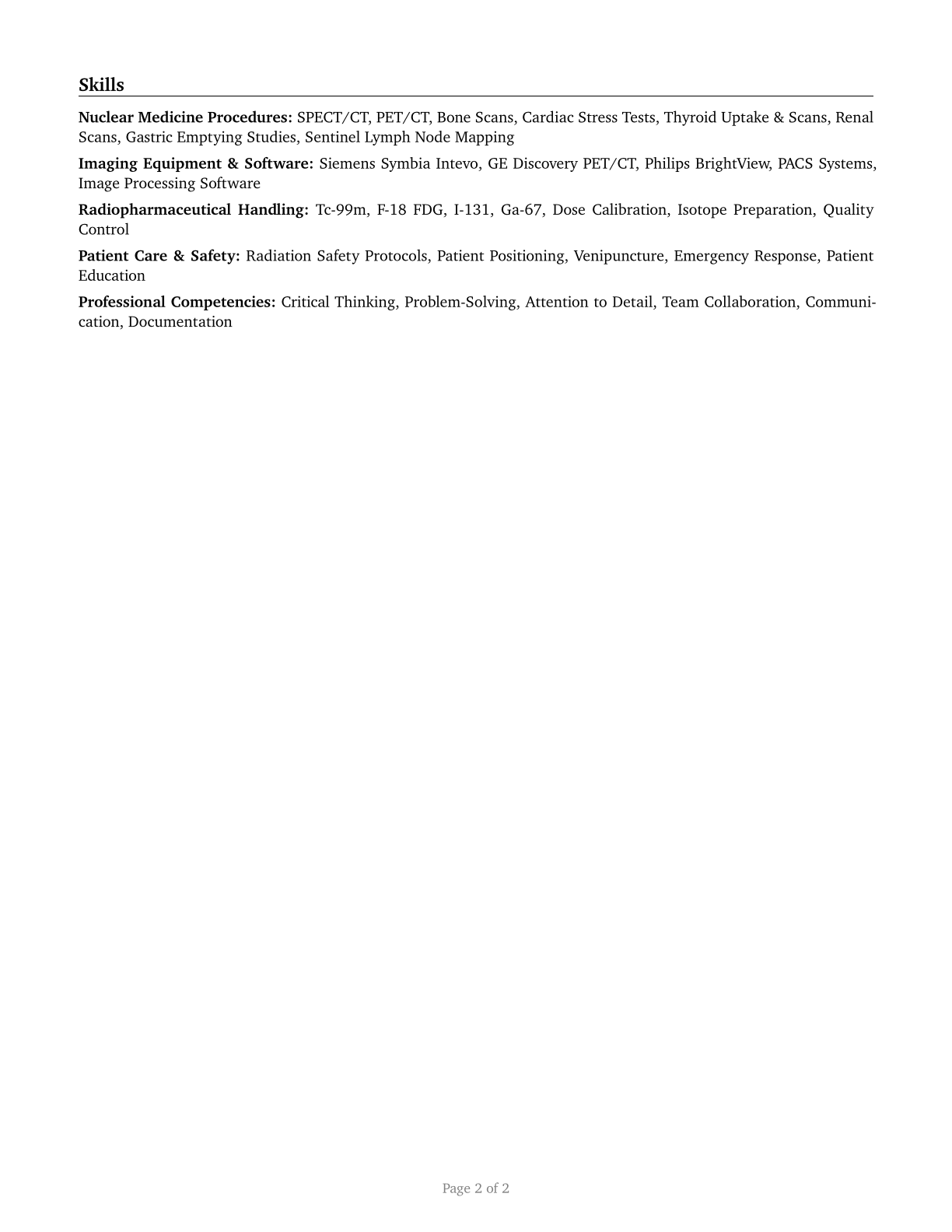 Nuclear Medicine Technologists CV in English — page 2