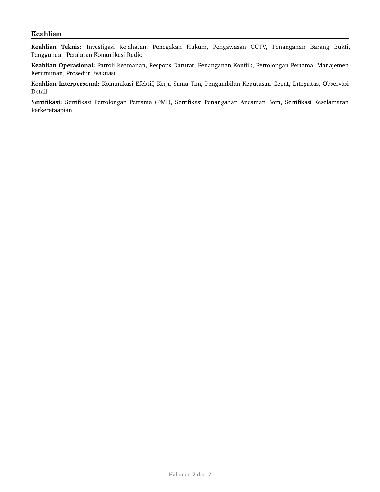 Transit and Railroad Police CV in Indonesian — page 2