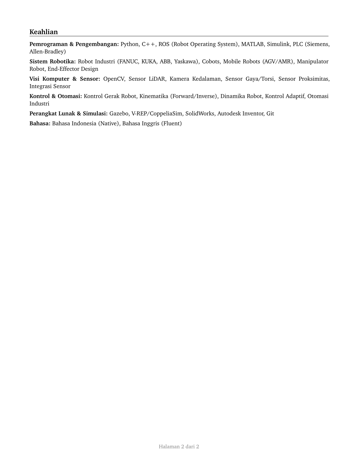 Robotics Engineers CV in Indonesian — page 2