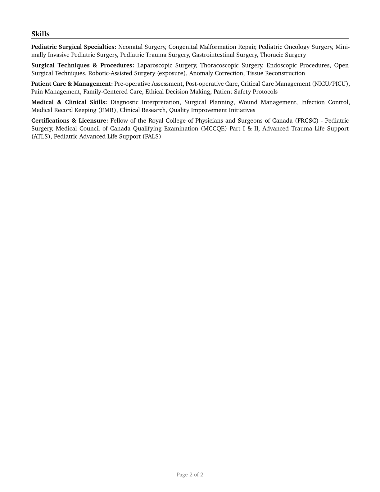 Pediatric Surgeons CV in English — page 2