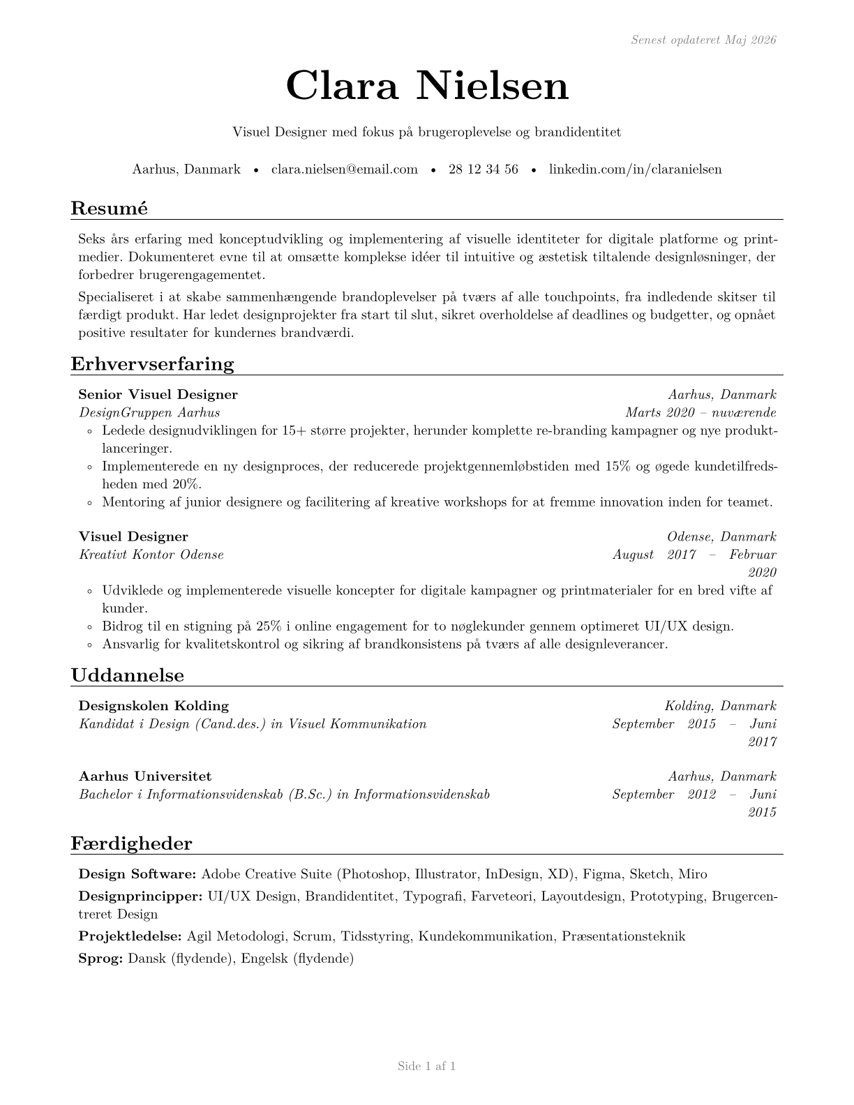 Designers, All Other CV in Danish — page 1