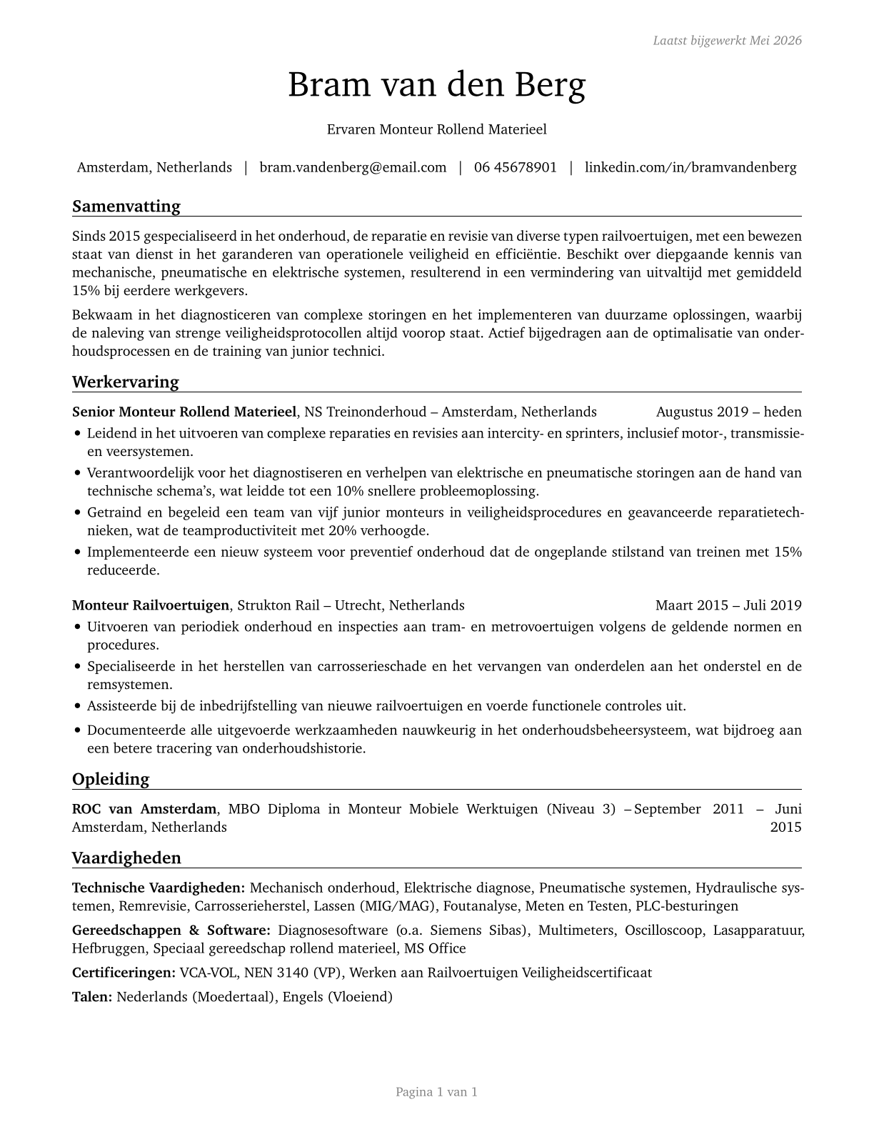 Rail Car Repairers CV in Dutch — page 1