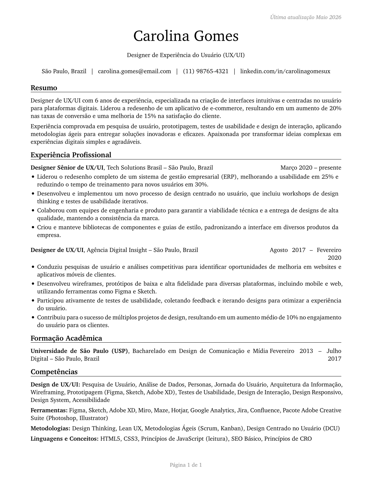 Designers, All Other CV in Portuguese — page 1