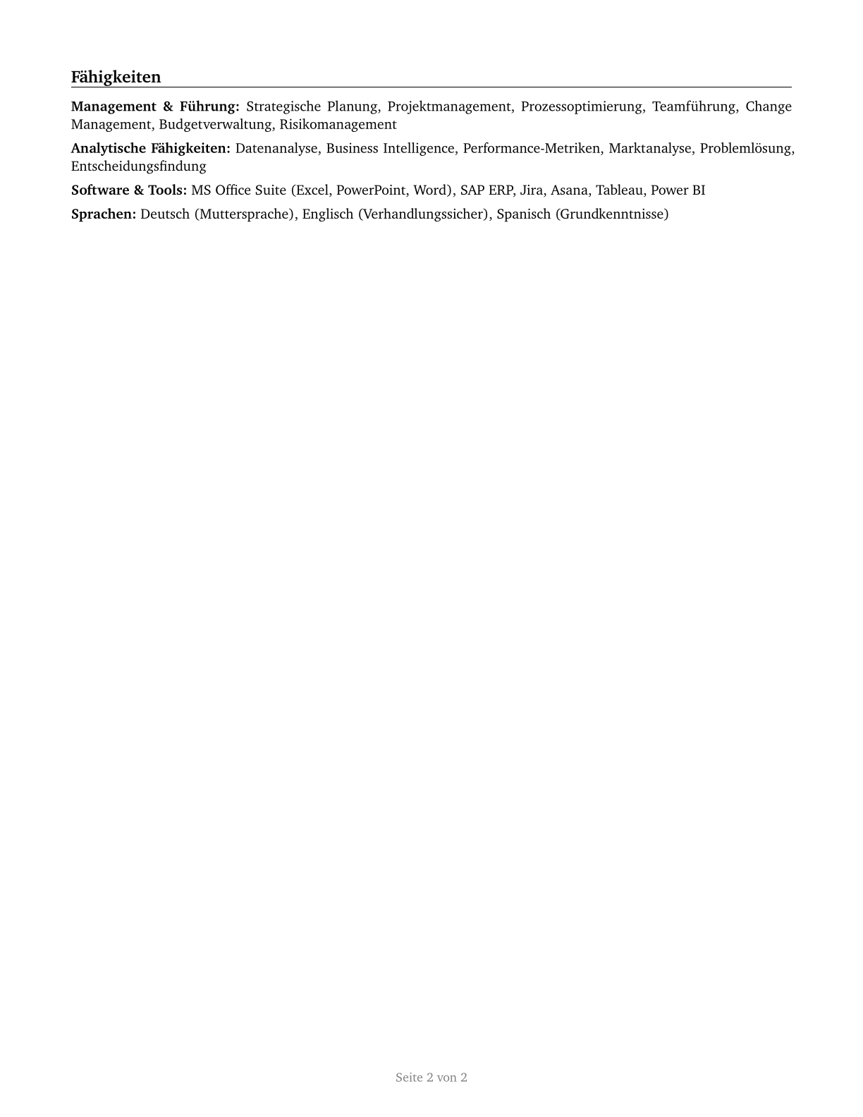 Managers, All Other CV in German — page 2