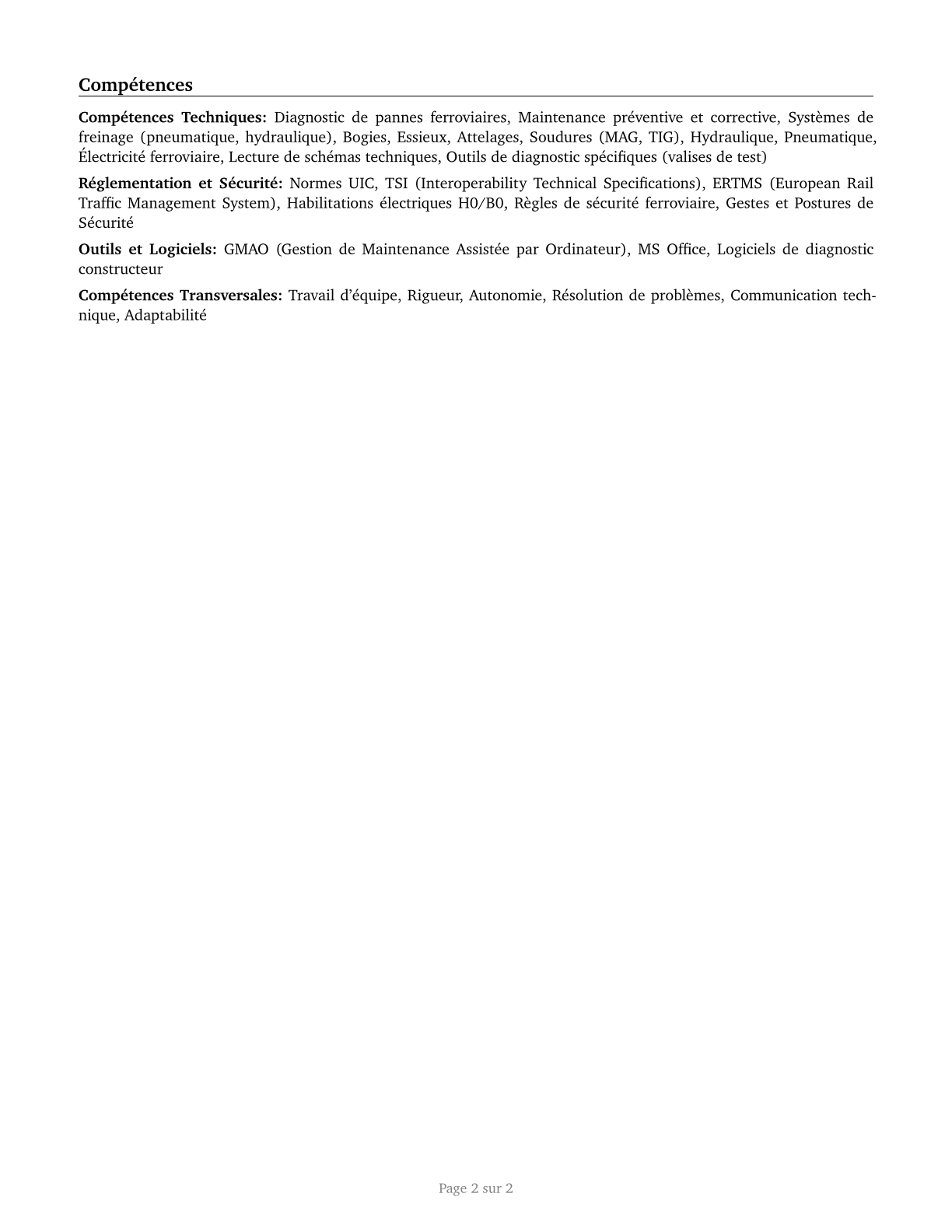 Rail Car Repairers CV in French — page 2