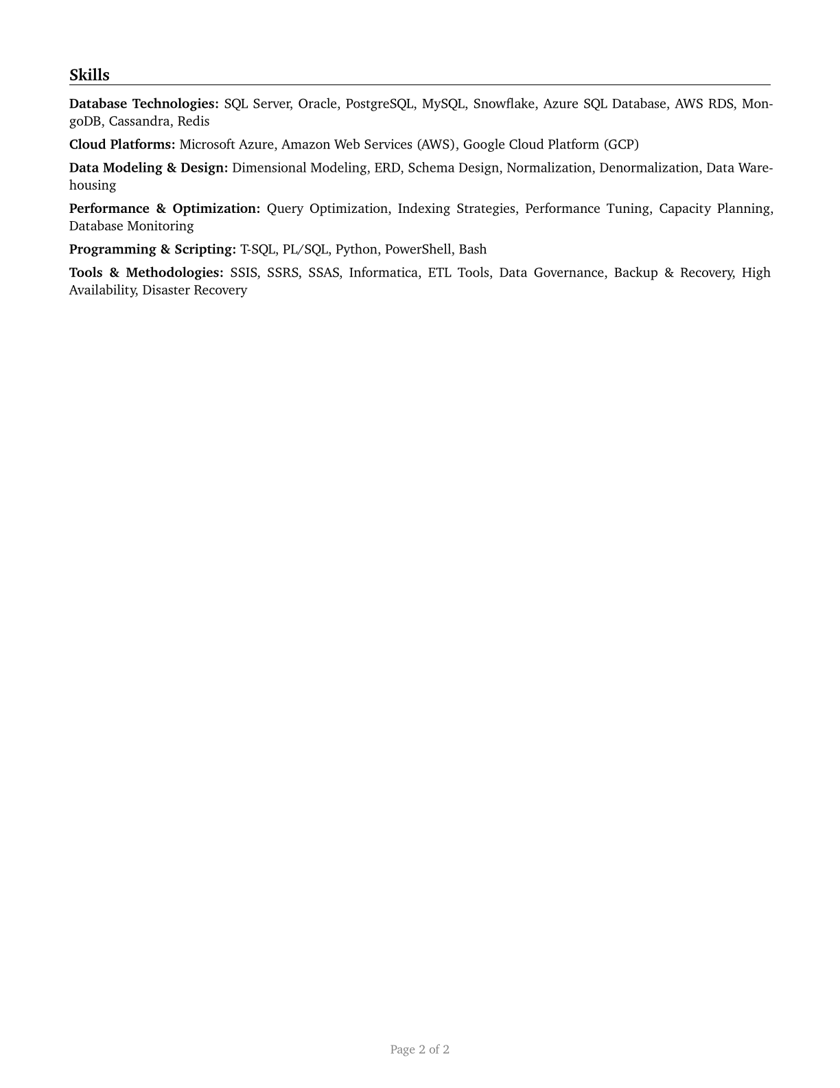 Database Architects CV in English — page 2