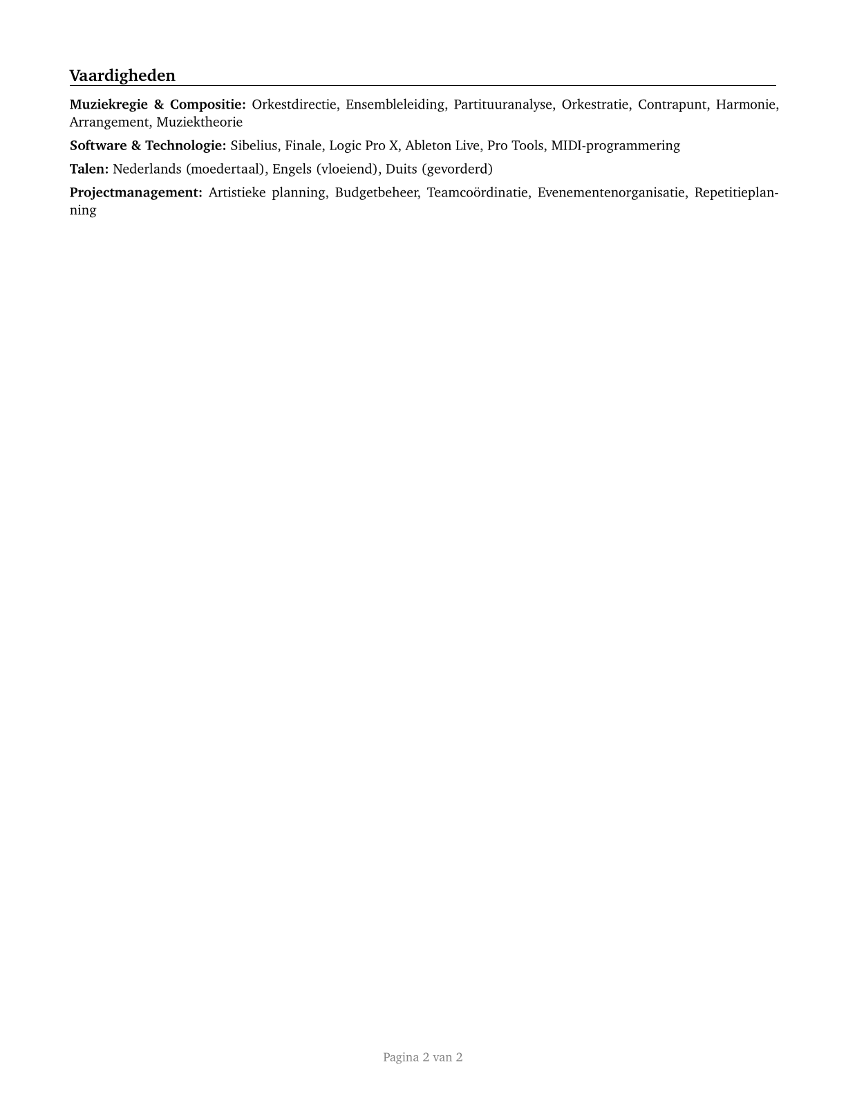 Music Directors and Composers CV in Dutch — page 2