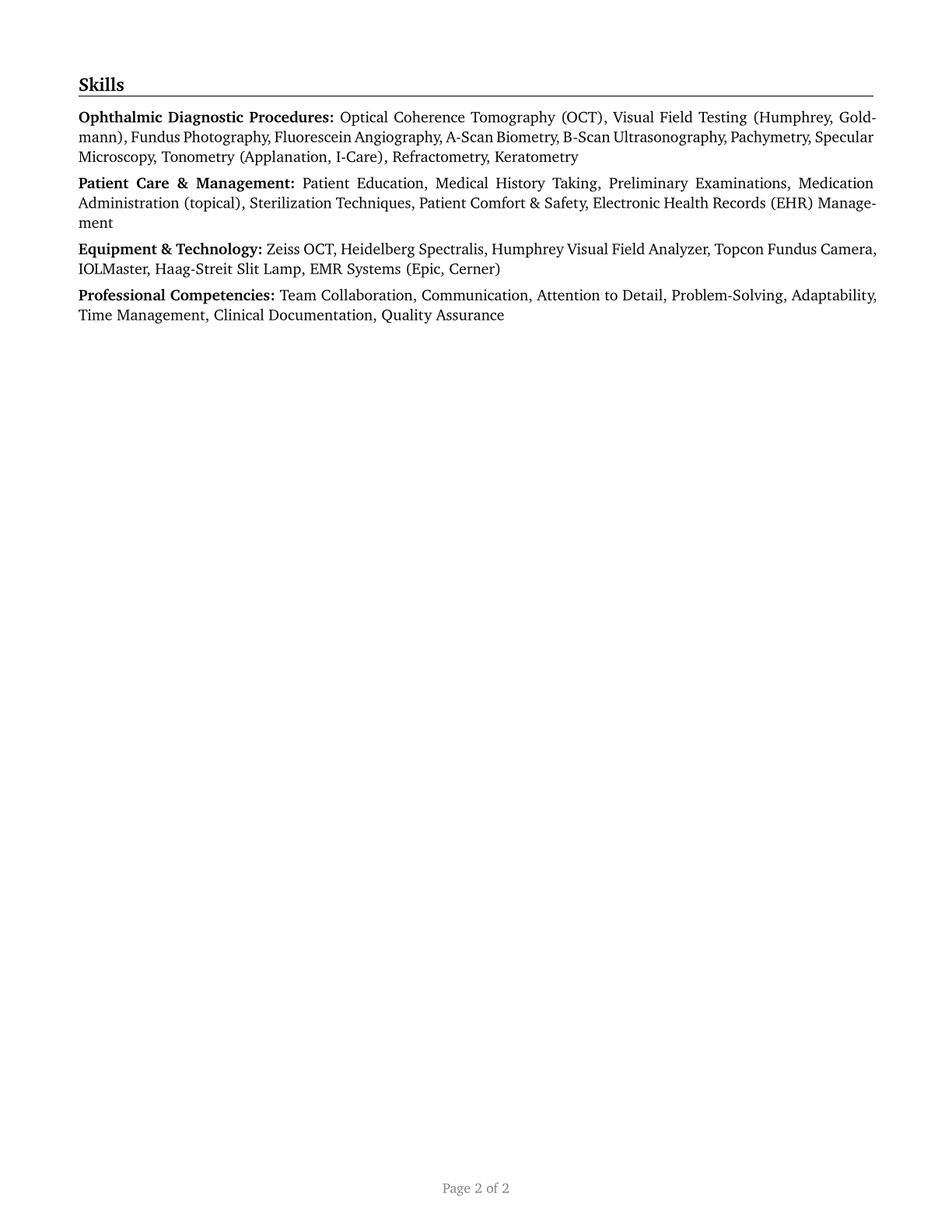Ophthalmic Medical Technologists CV in English — page 2