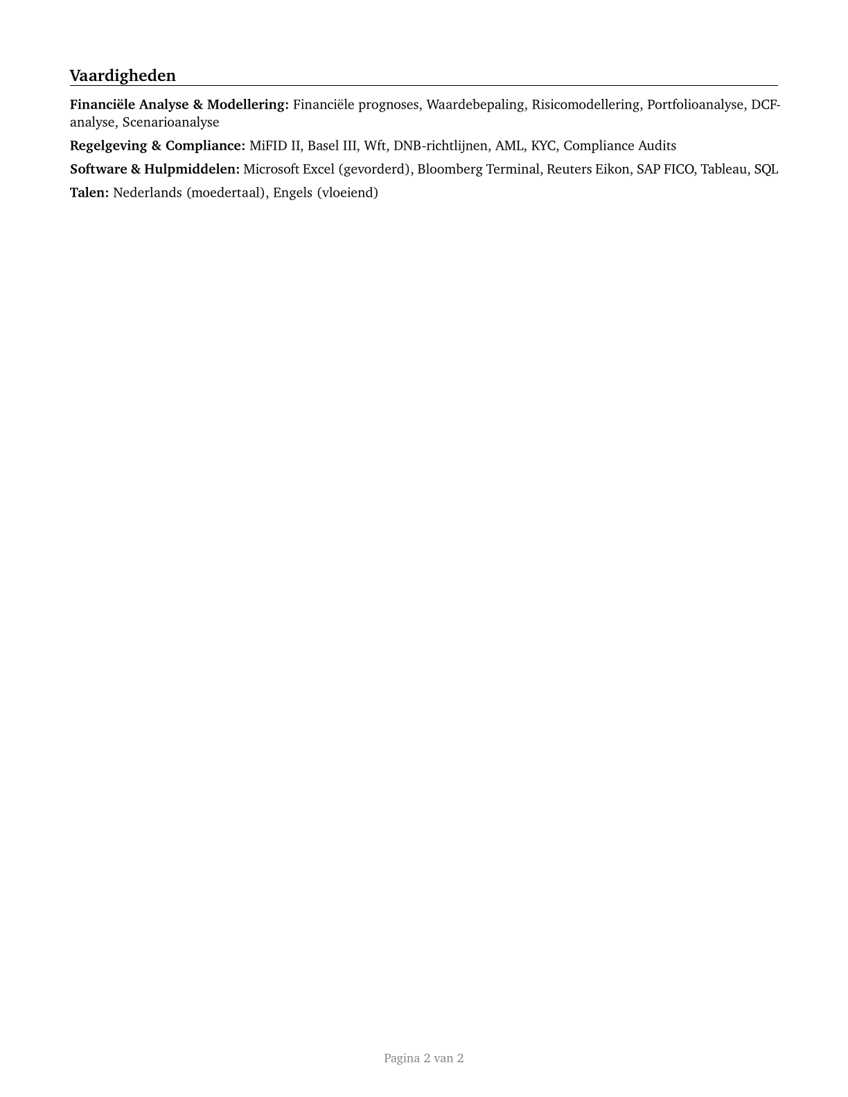 Financial Specialists, All Other CV in Dutch — page 2