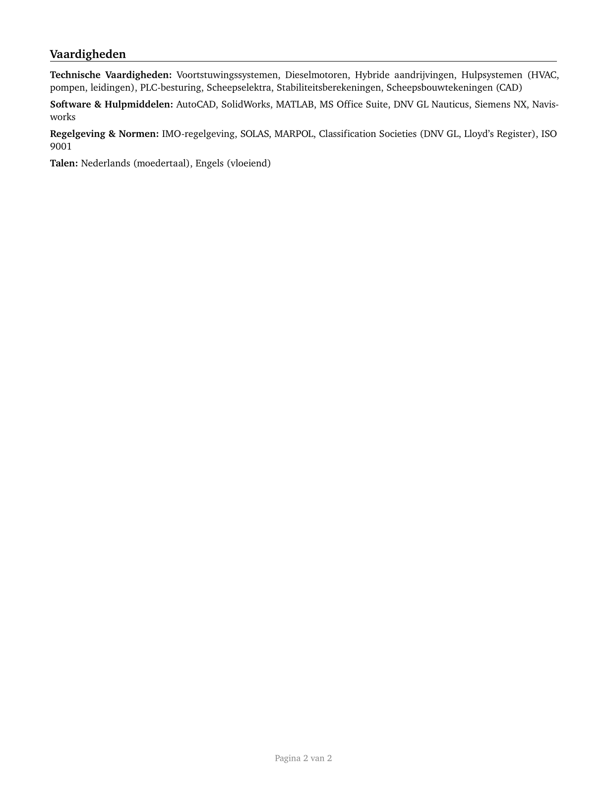 Ship Engineers CV in Dutch — page 2