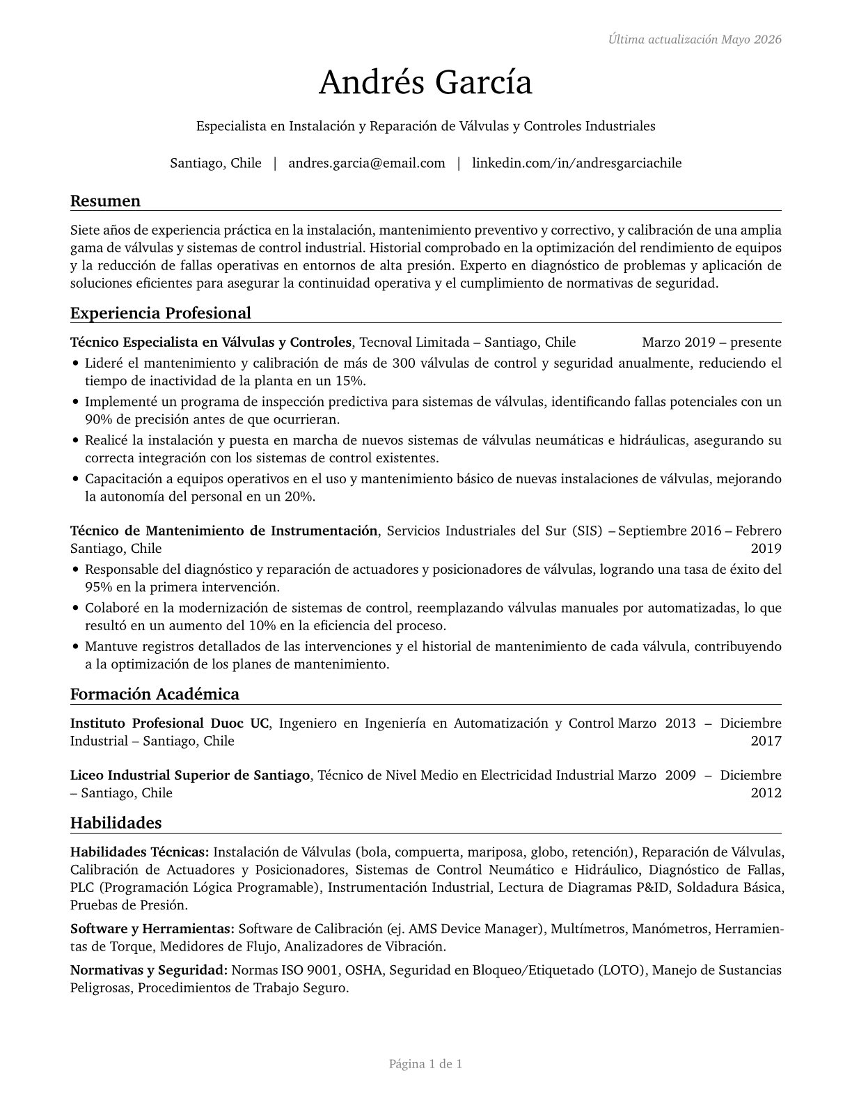 Control and Valve Installers and Repairers, Except Mechanical Door CV in Spanish — page 1