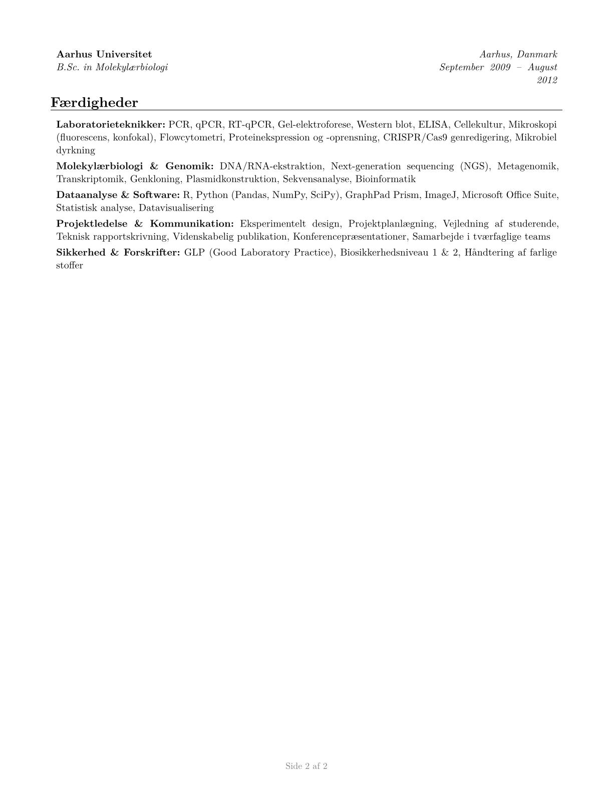Biological Scientists, All Other CV in Danish — page 2