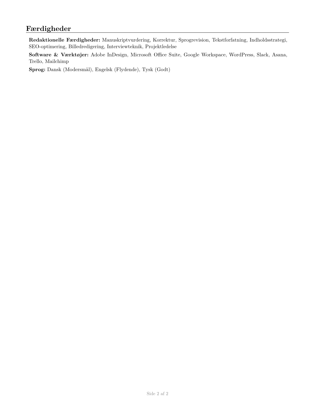 Editors CV in Danish — page 2