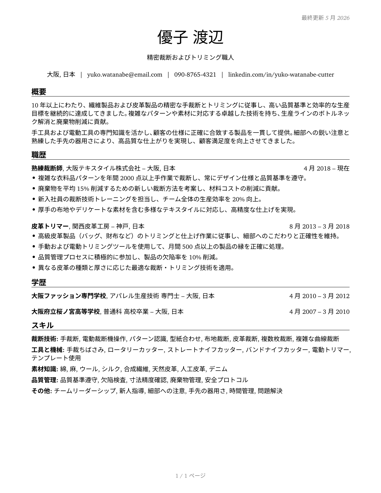 Cutters and Trimmers, Hand CV in Japanese — page 1