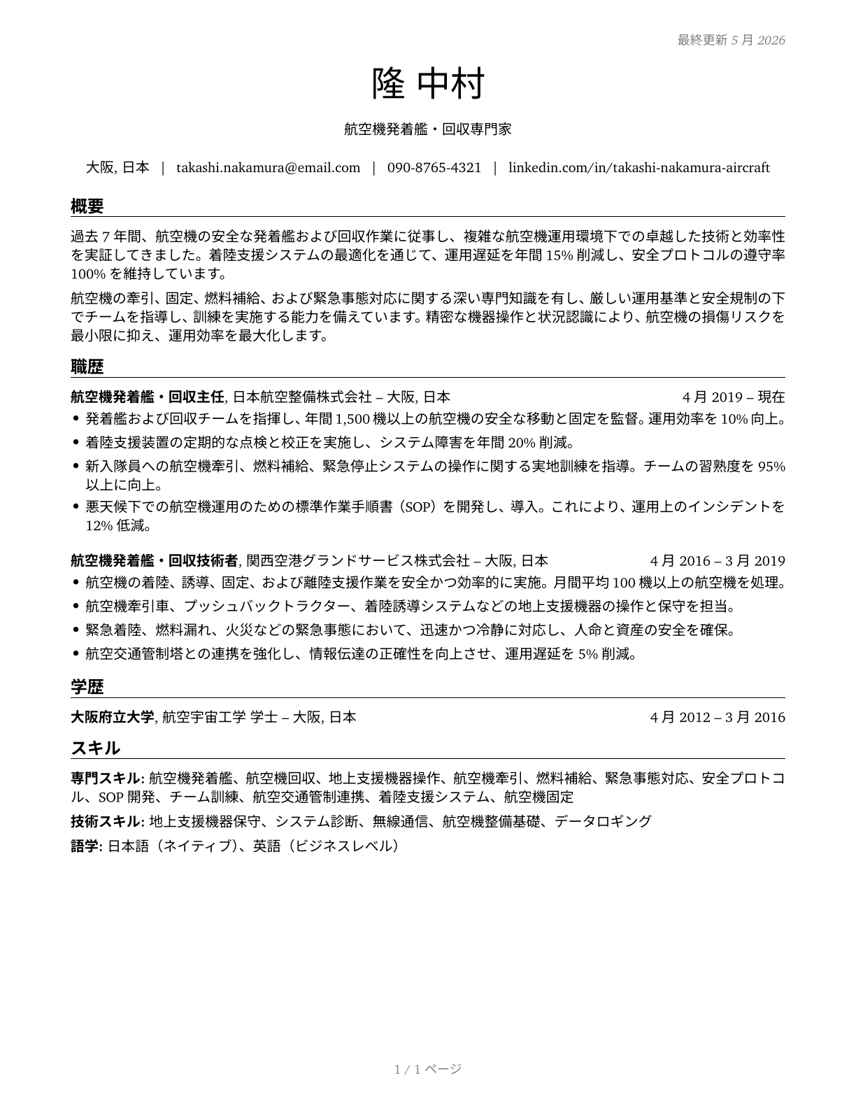 Aircraft Launch and Recovery Specialists CV in Japanese — page 1