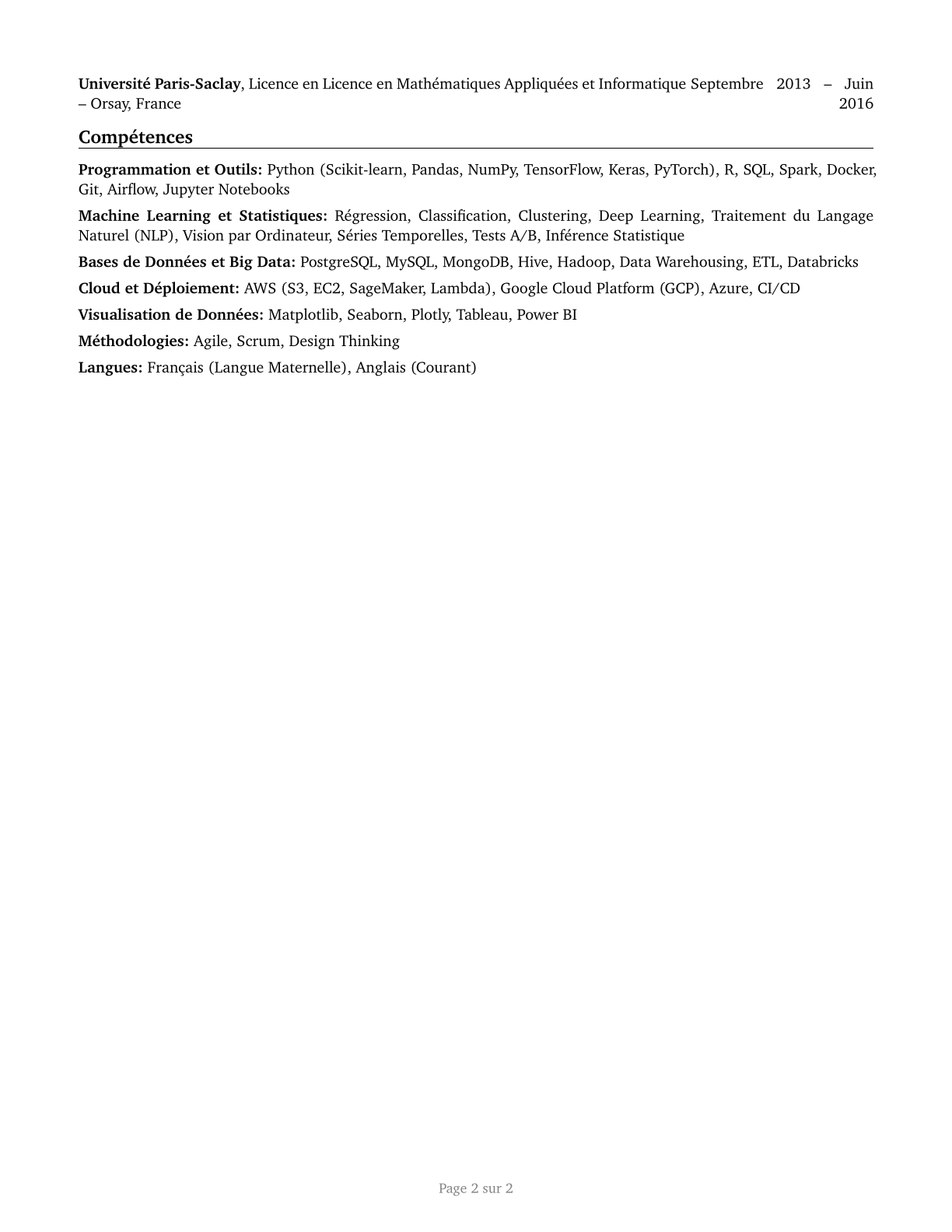 Data Scientists CV in French — page 2