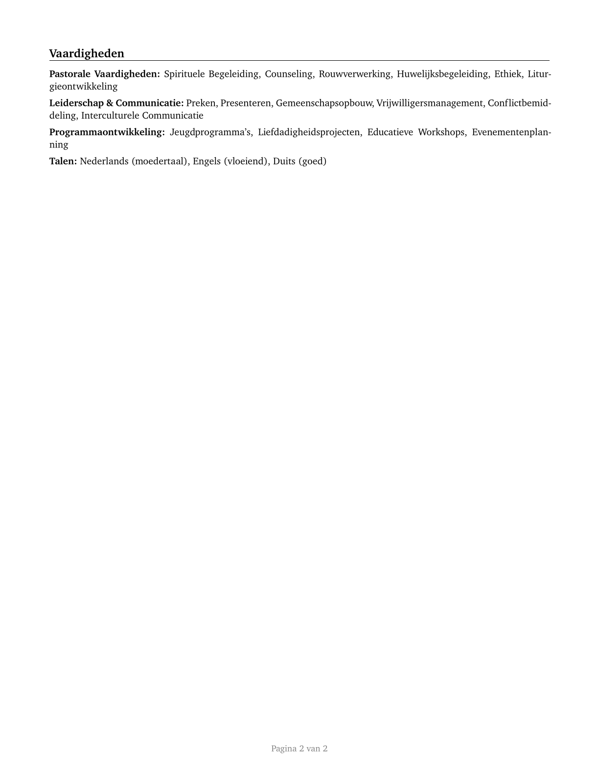 Clergy CV in Dutch — page 2