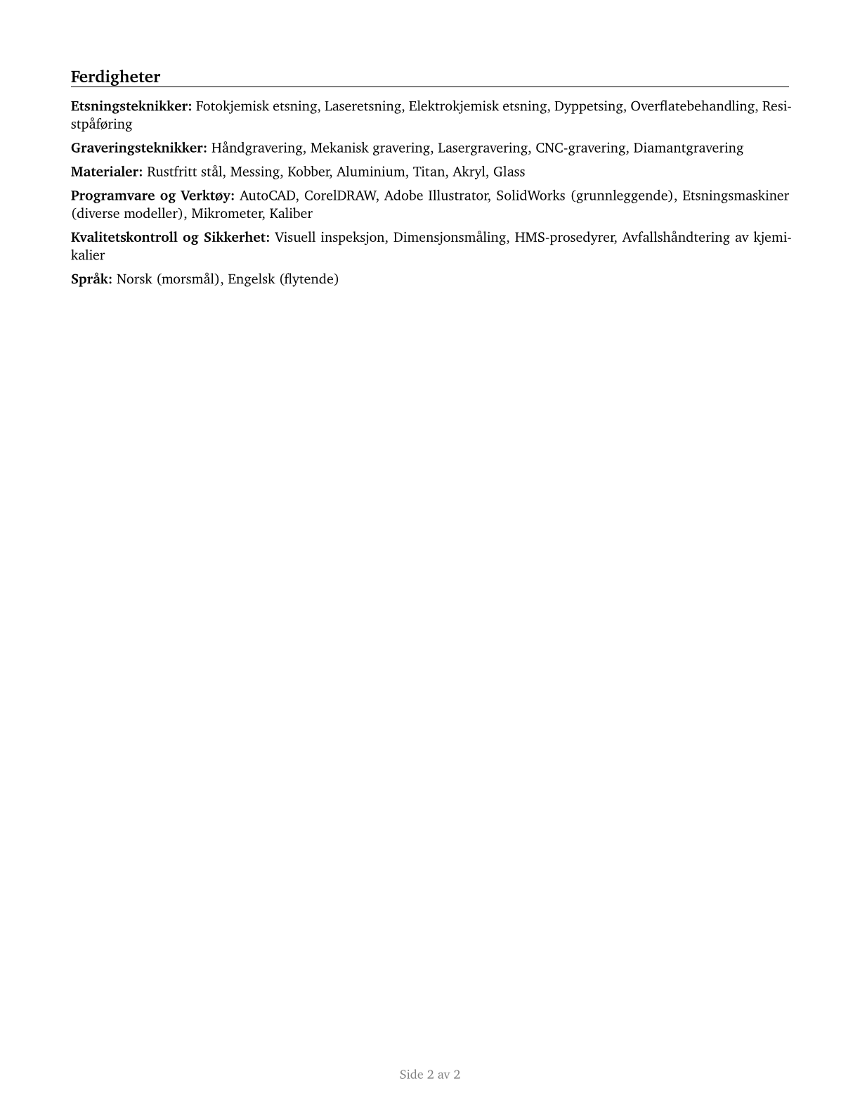 Etchers and Engravers CV in Norwegian_bokmal — page 2