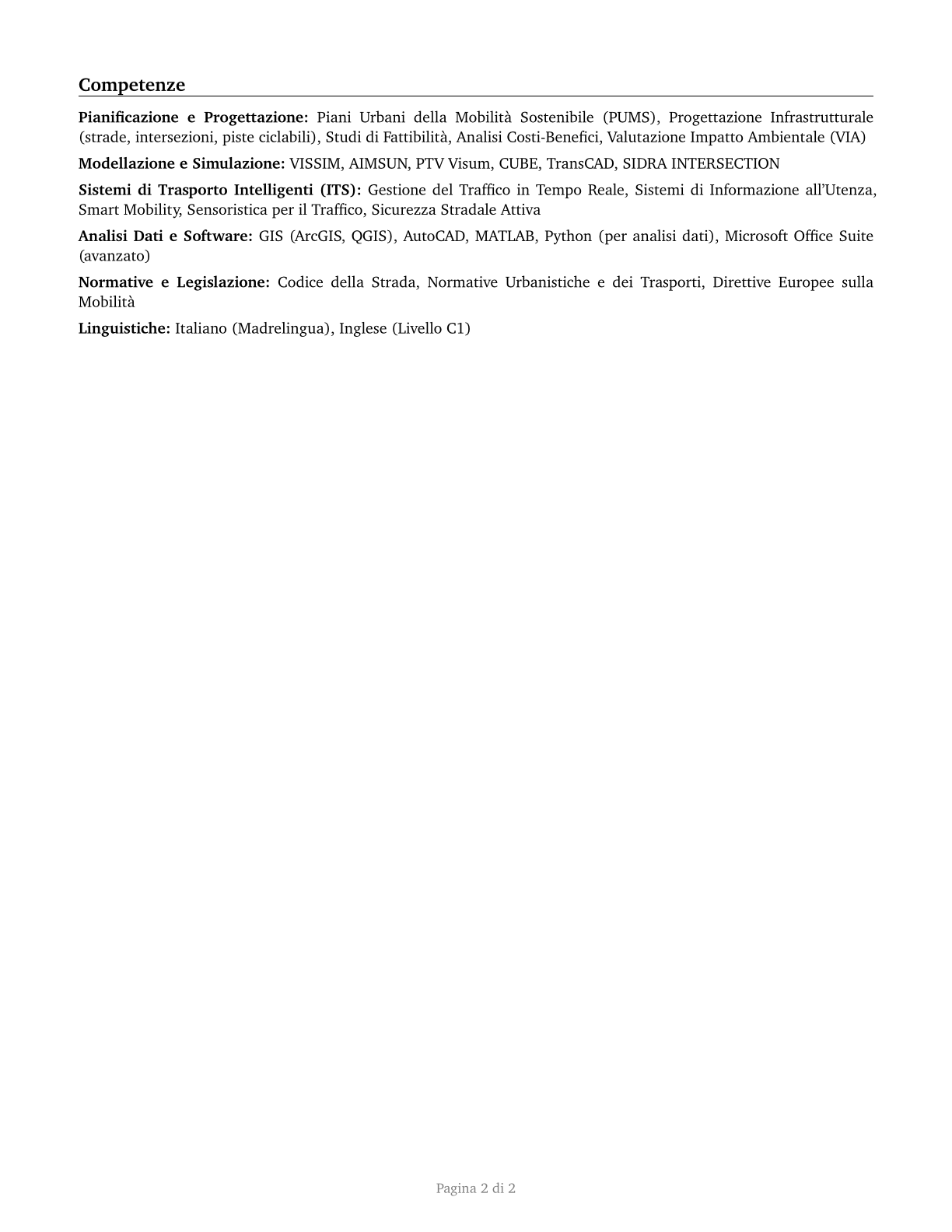 Transportation Engineers CV in Italian — page 2